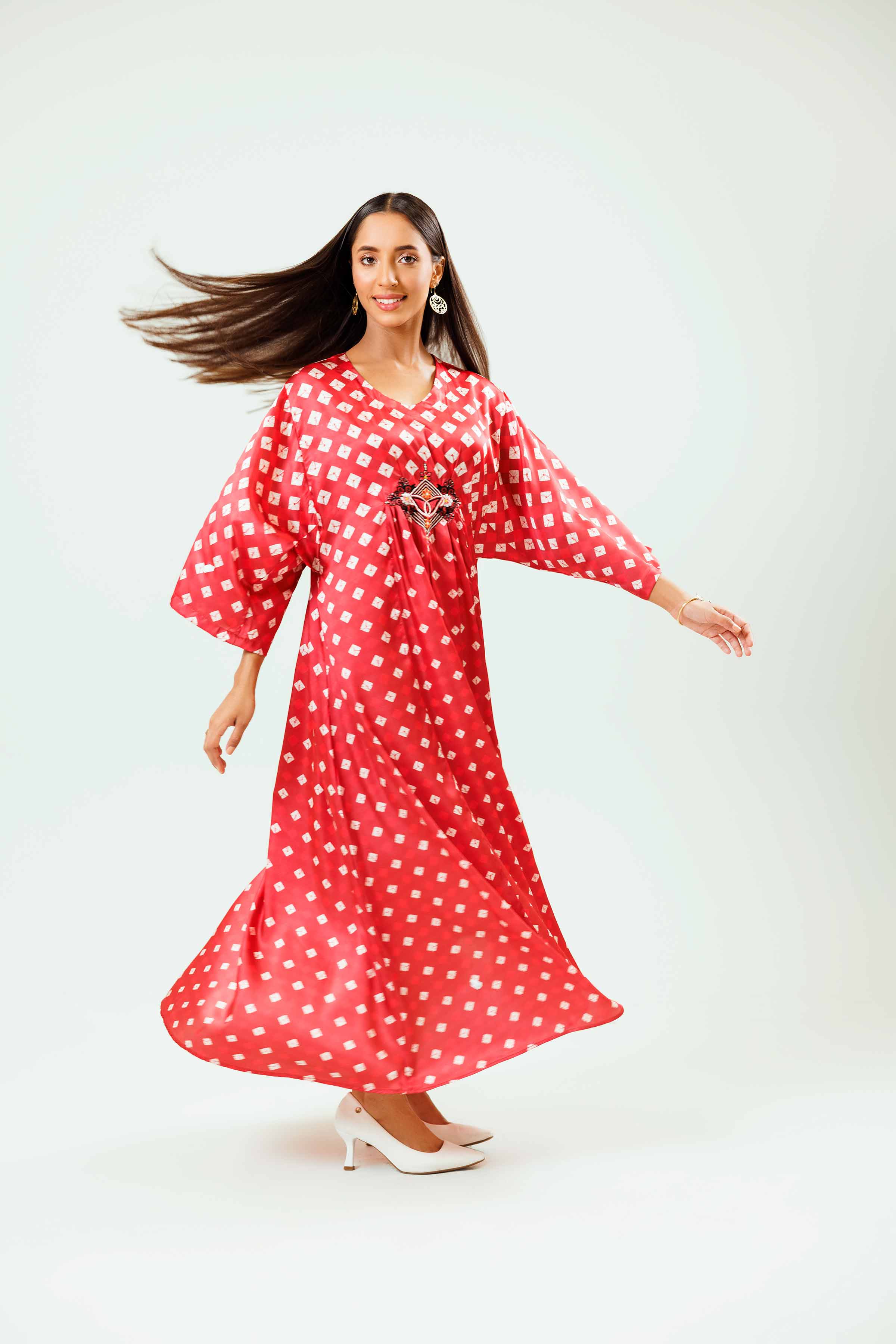Printed Embroidered Dress - FSW24-07