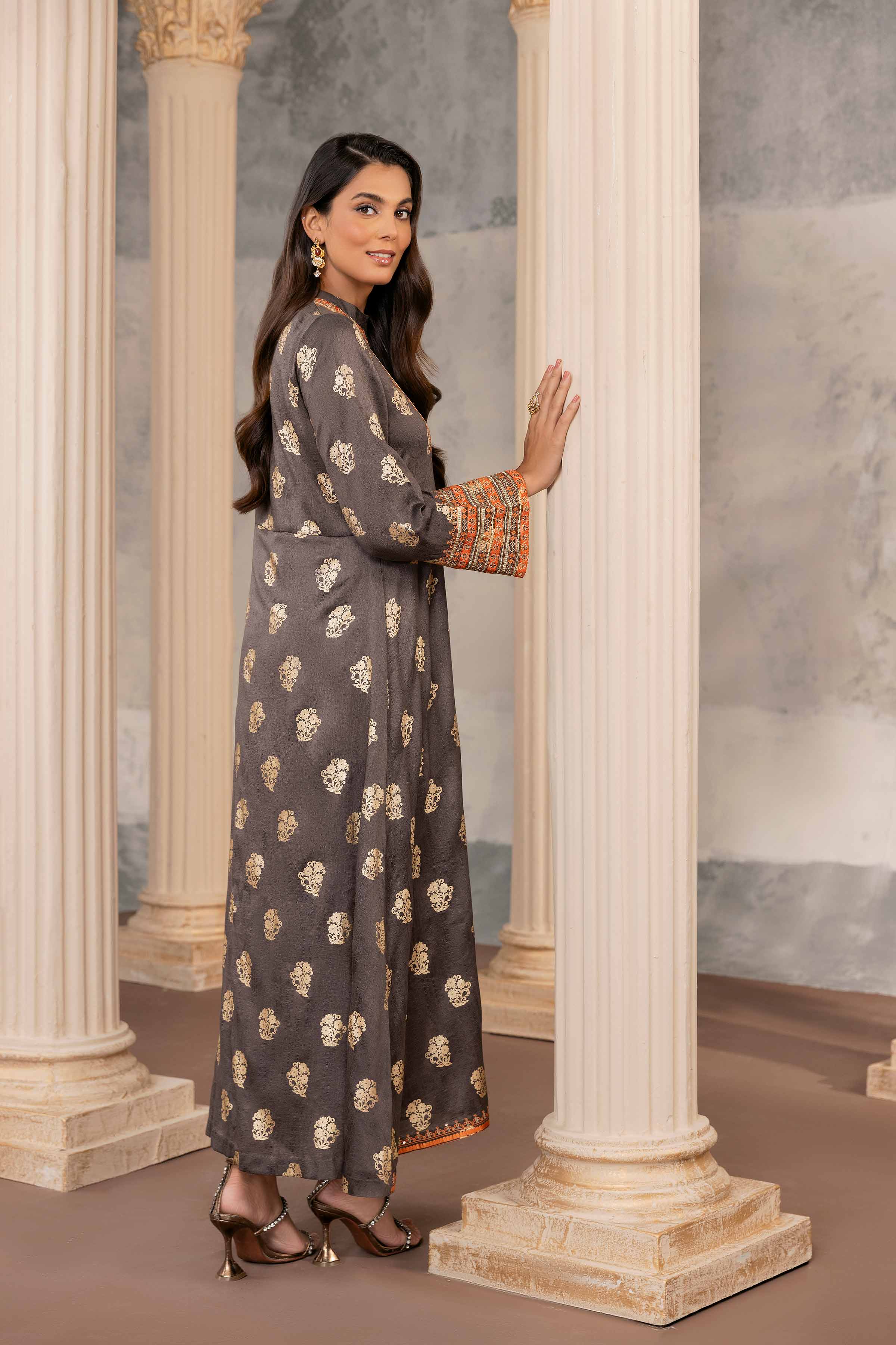 Printed Embroidered Long Dress - FW23-06