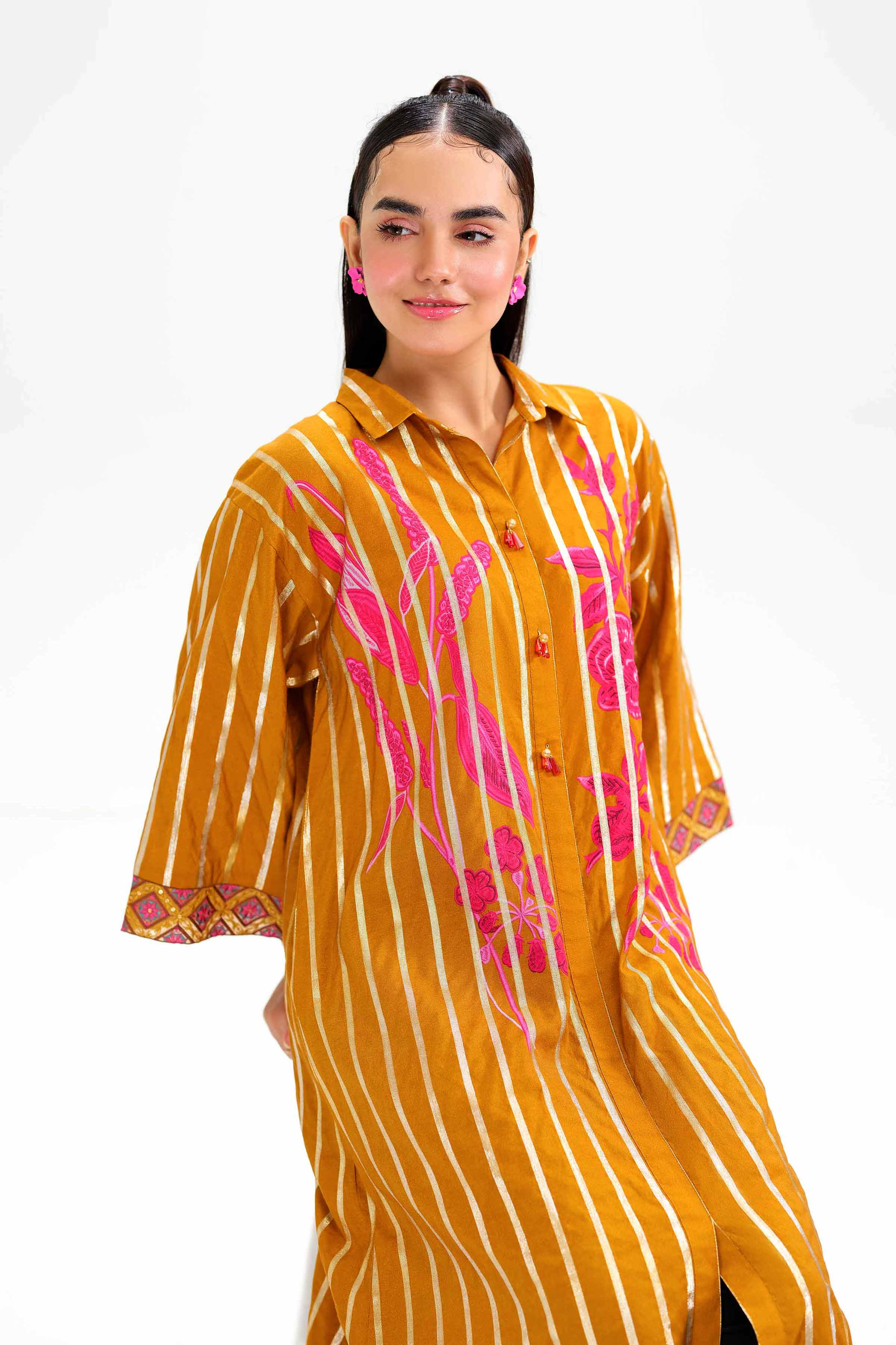 Printed Embroidered Dress - FW24-69