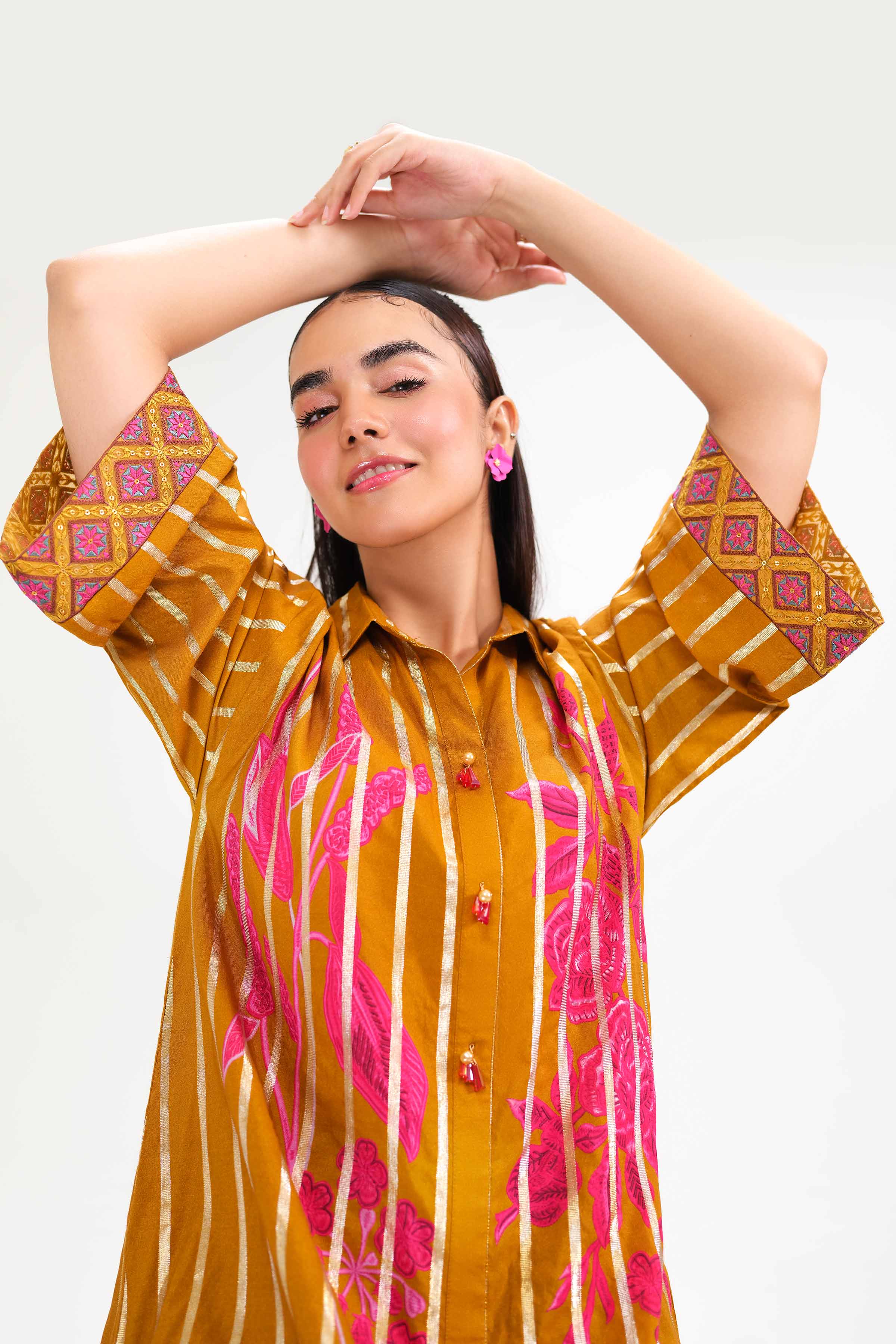 Printed Embroidered Dress - FW24-69