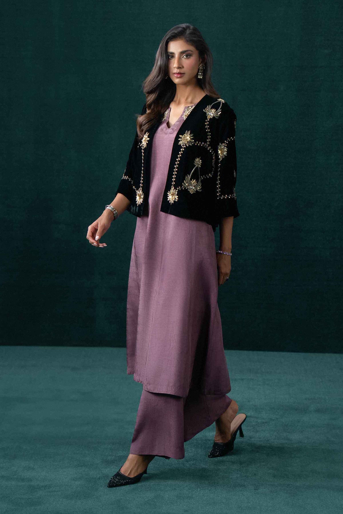 3 Piece - Embroidered Suit - KBW25-42