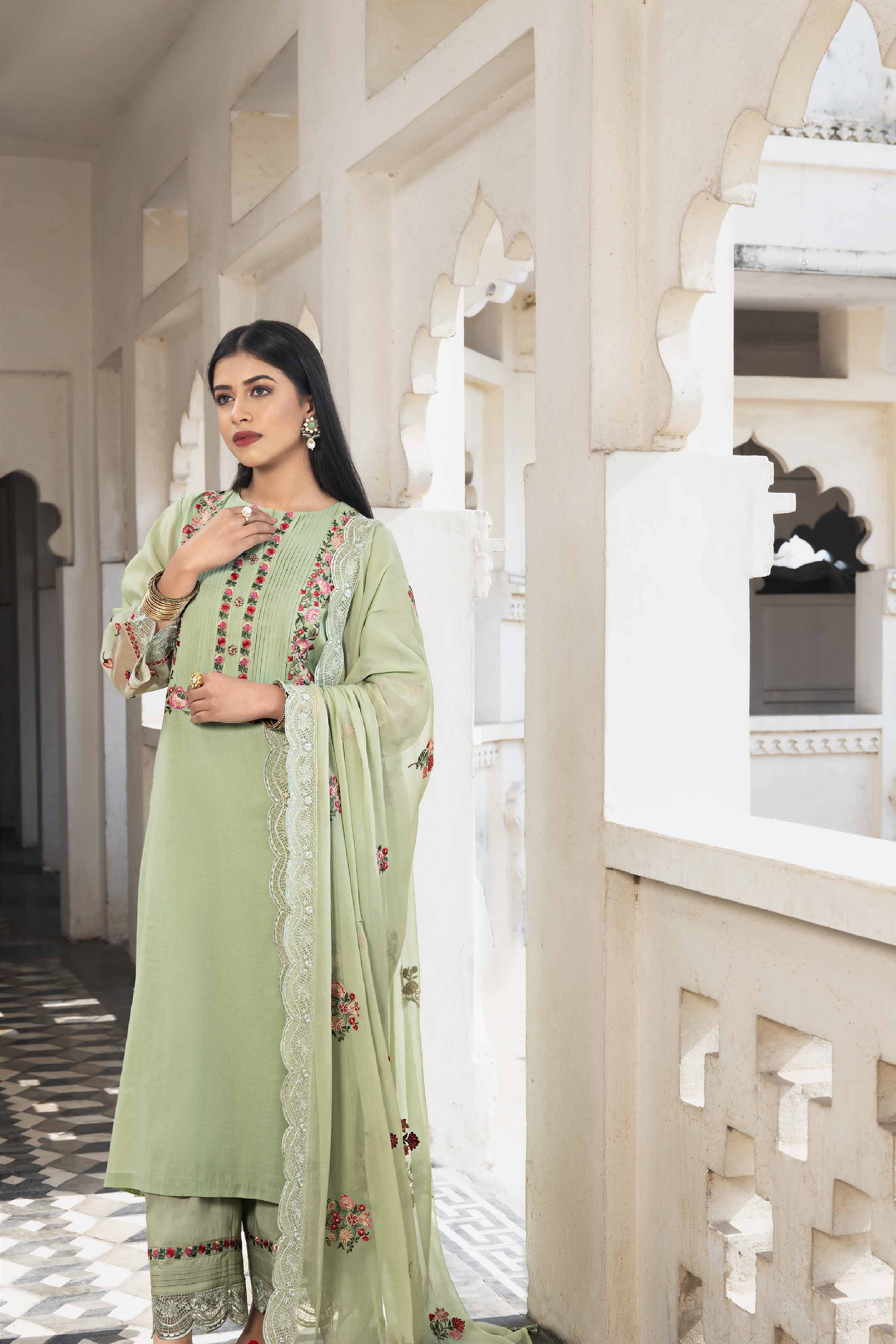 3 Piece - Embroidered Suit - KFE24-106