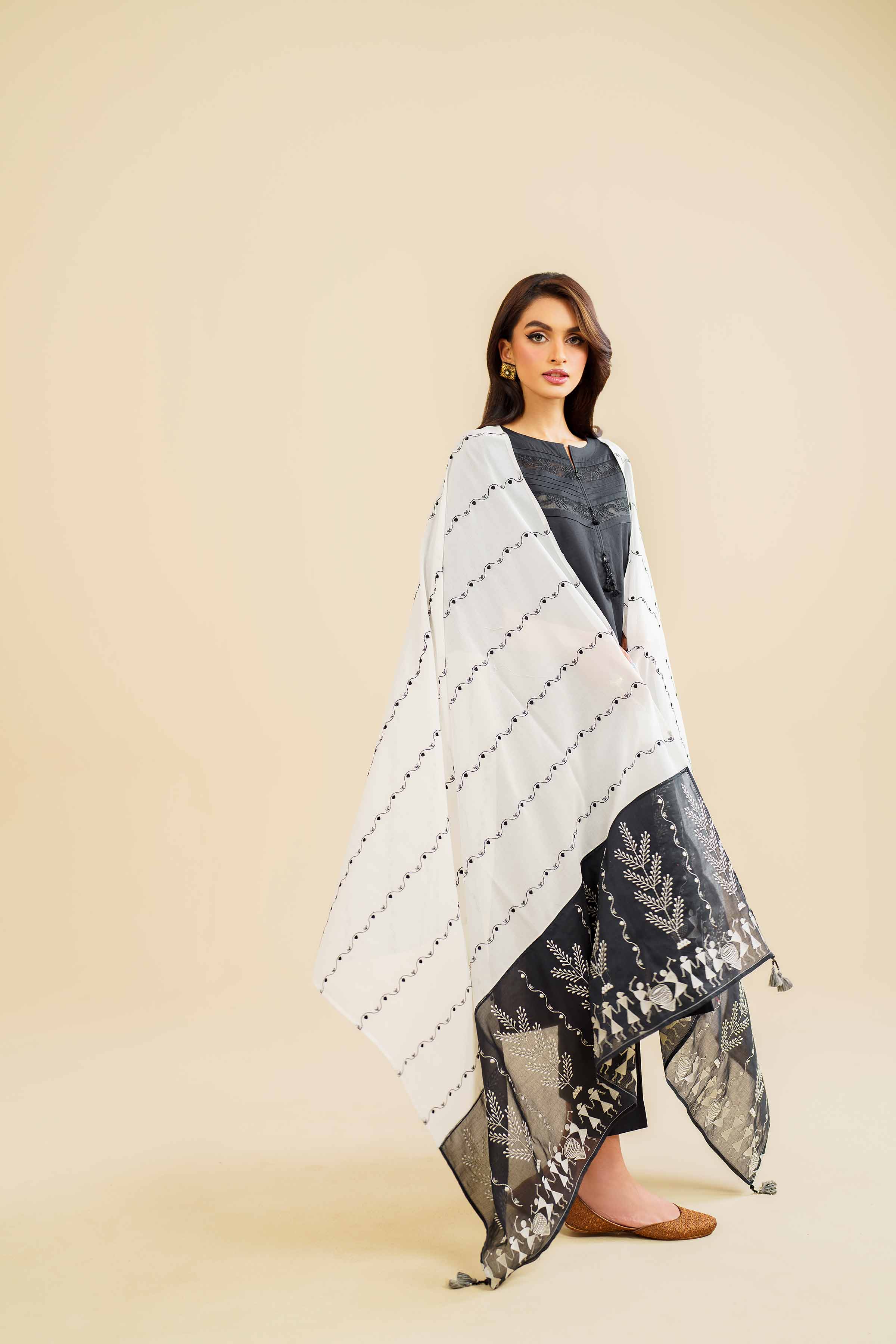 Embroidered Dupatta - KFE24-130