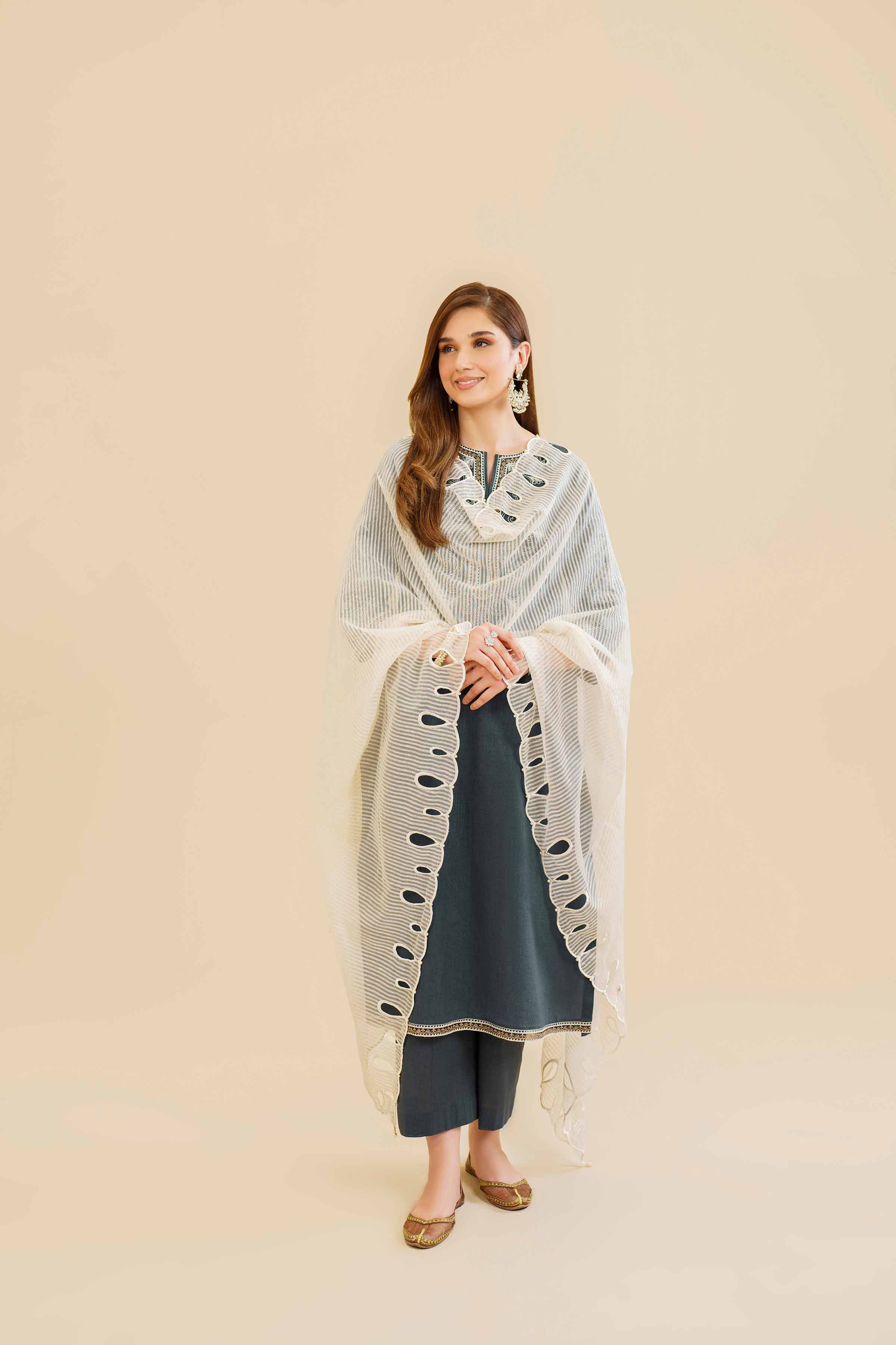 Embroidered Dupatta - KFE24-131