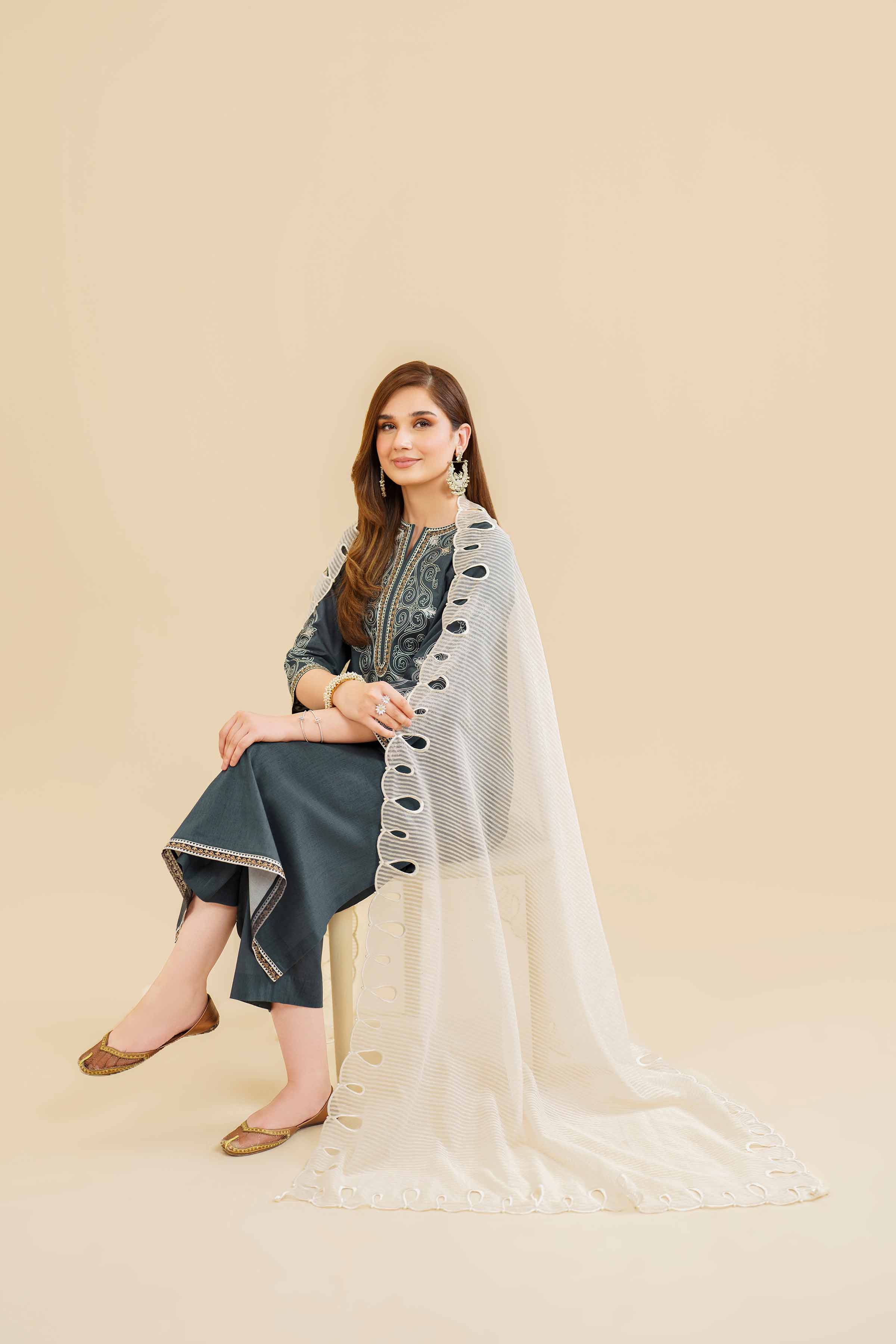Embroidered Dupatta - KFE24-131