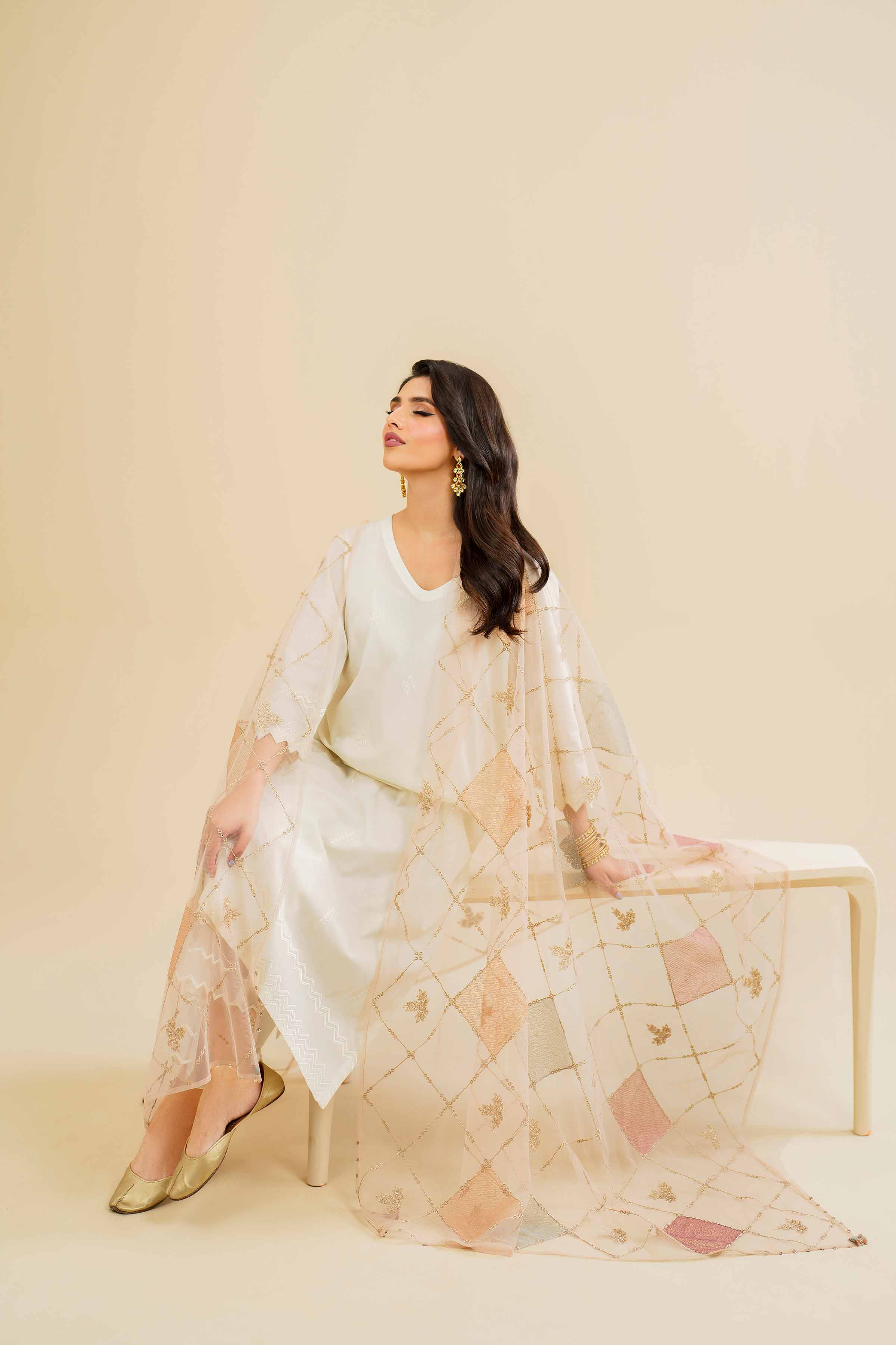 Embroidered Dupatta - KFE24-132