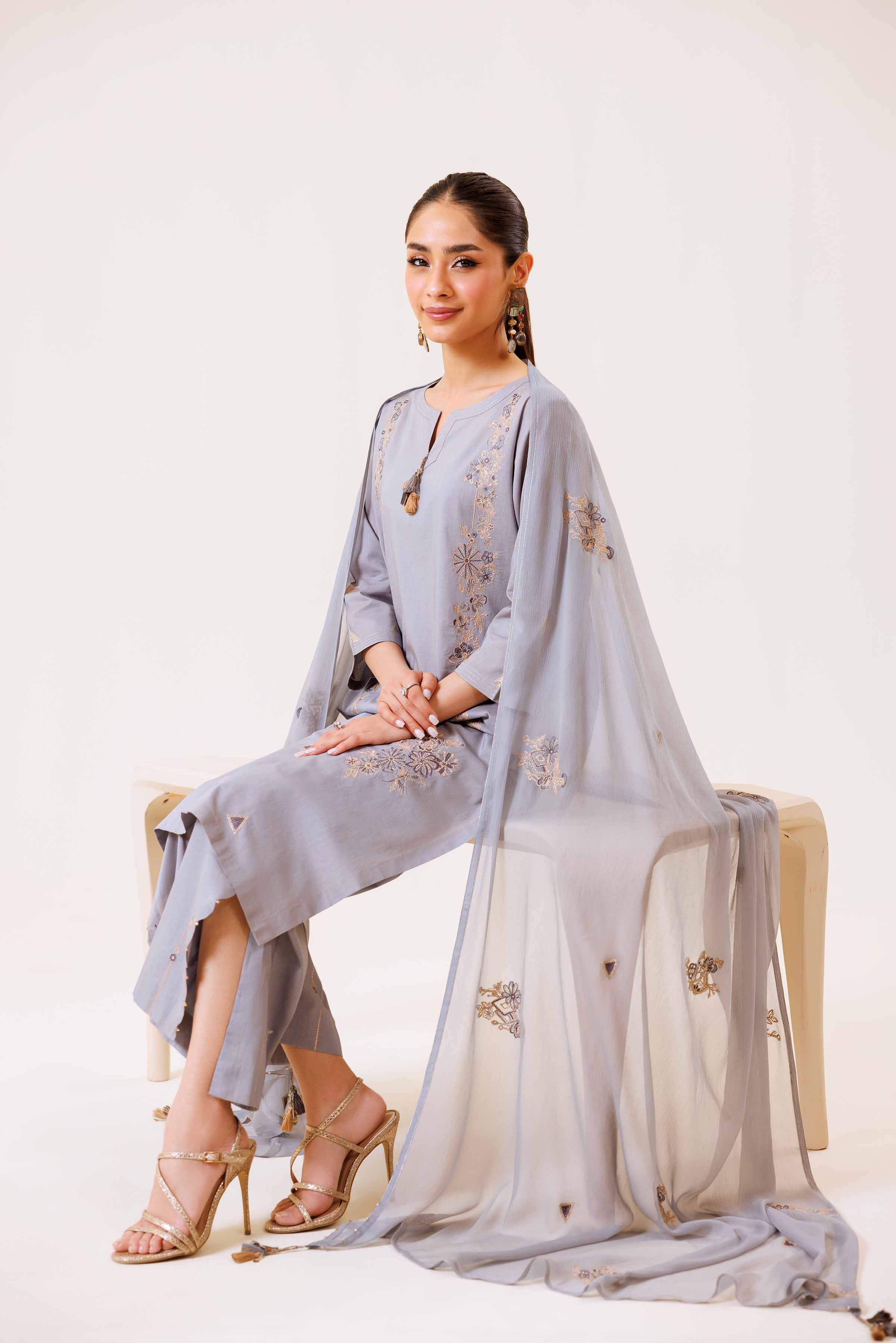 3 Piece - Embroidered Suit - KFE24-17