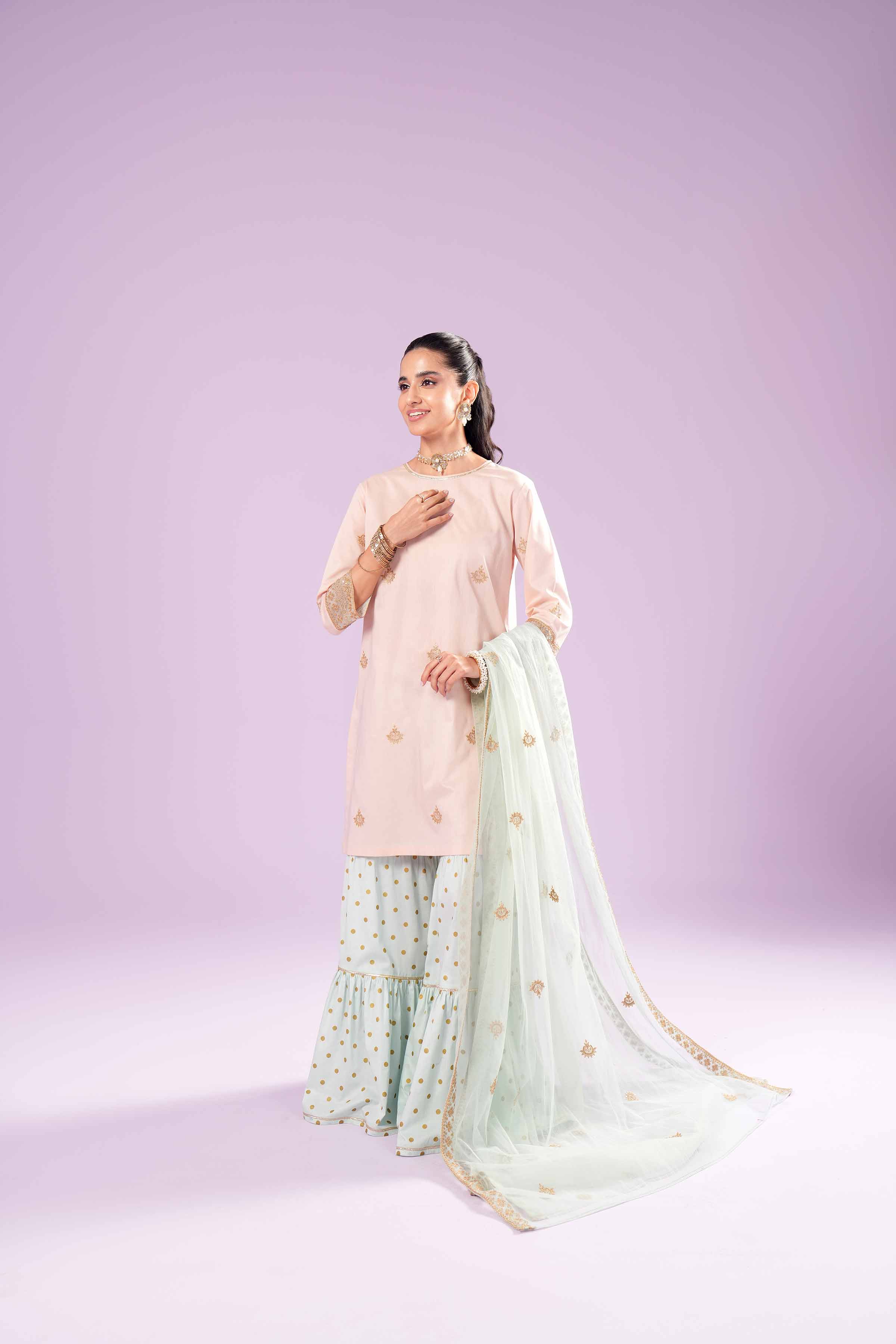 3 Piece - Printed Embroidered Suit - KFE24-75
