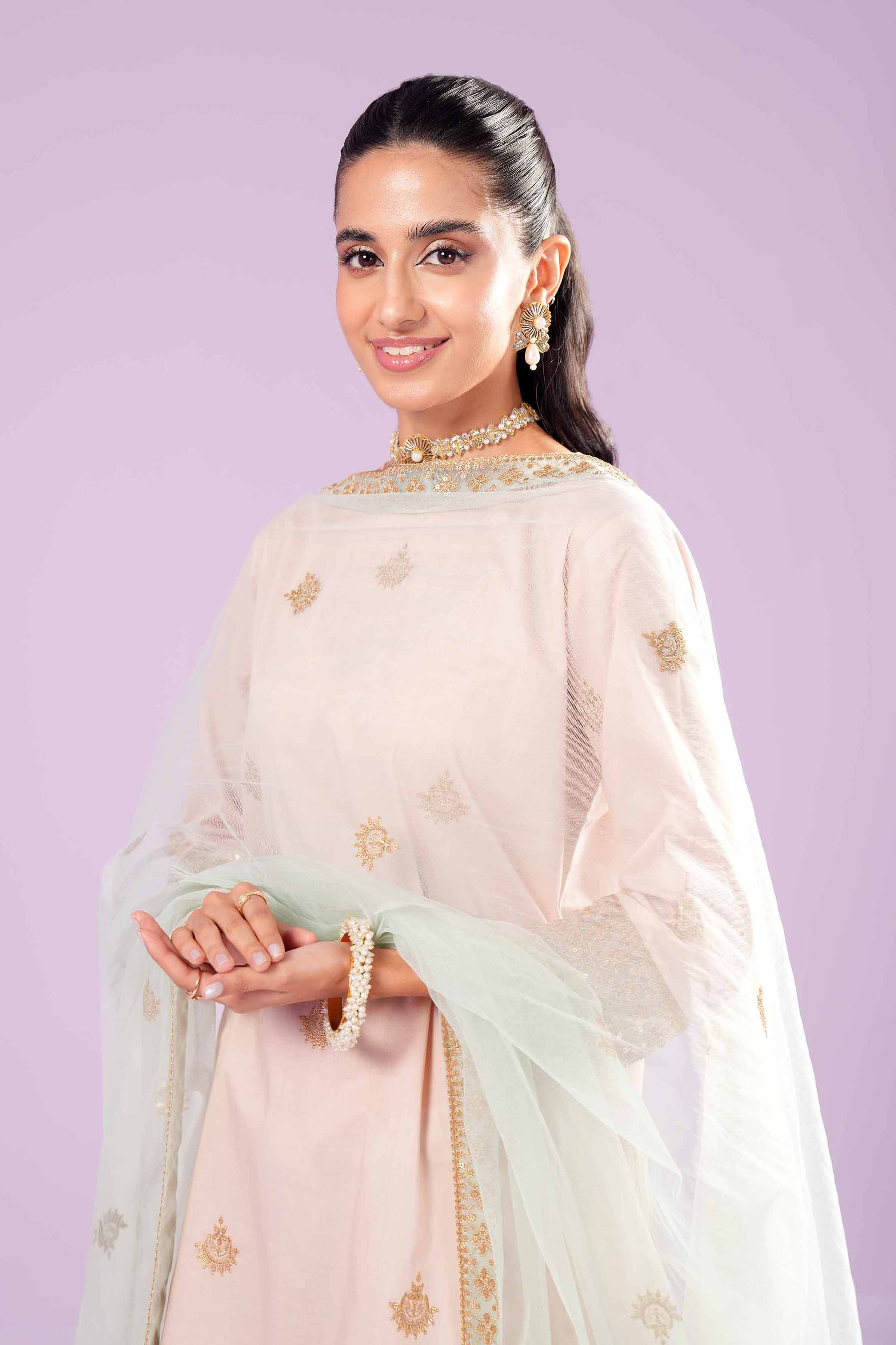 3 Piece - Printed Embroidered Suit - KFE24-75