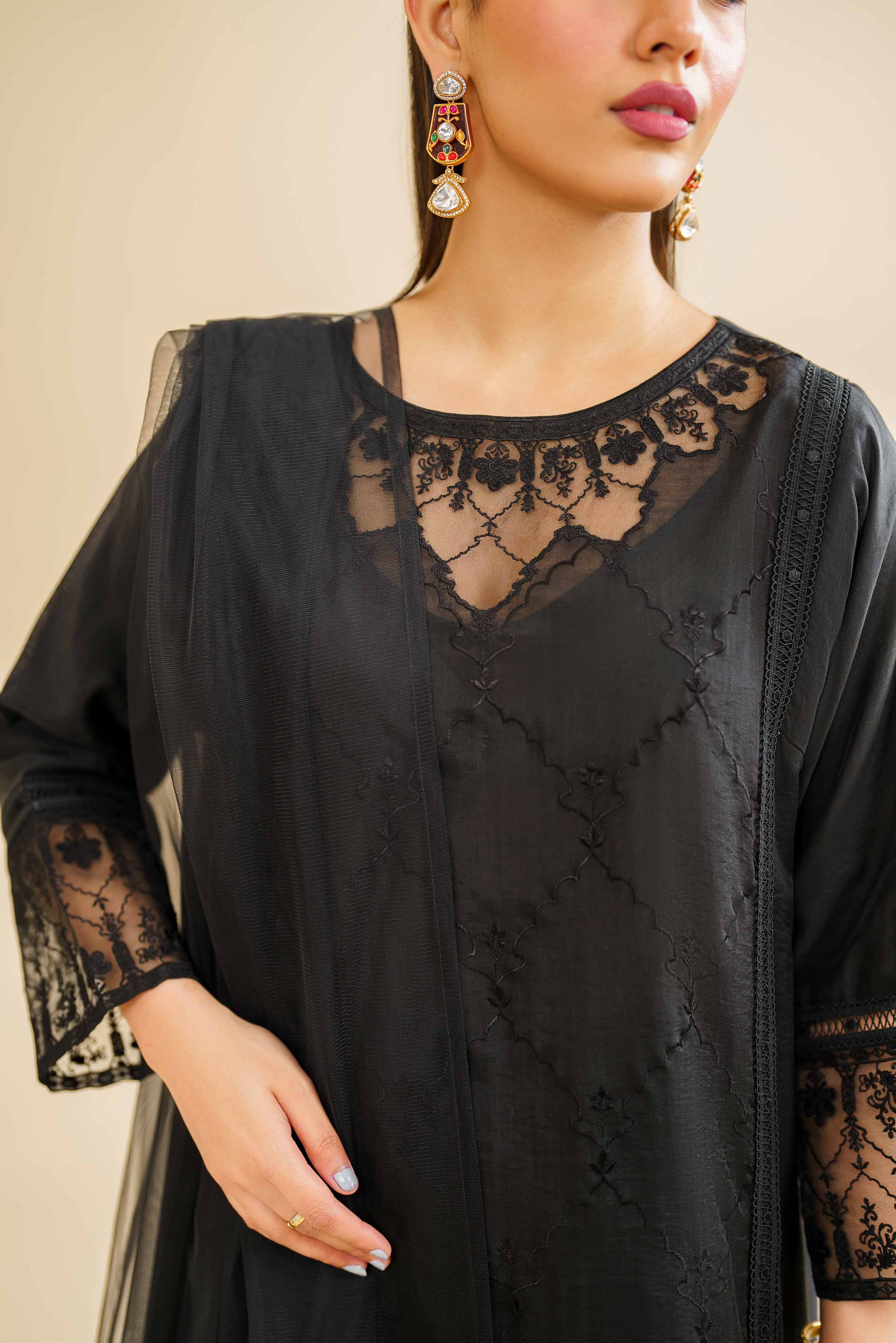 3 Piece - Embroidered Suit - KFE24-83