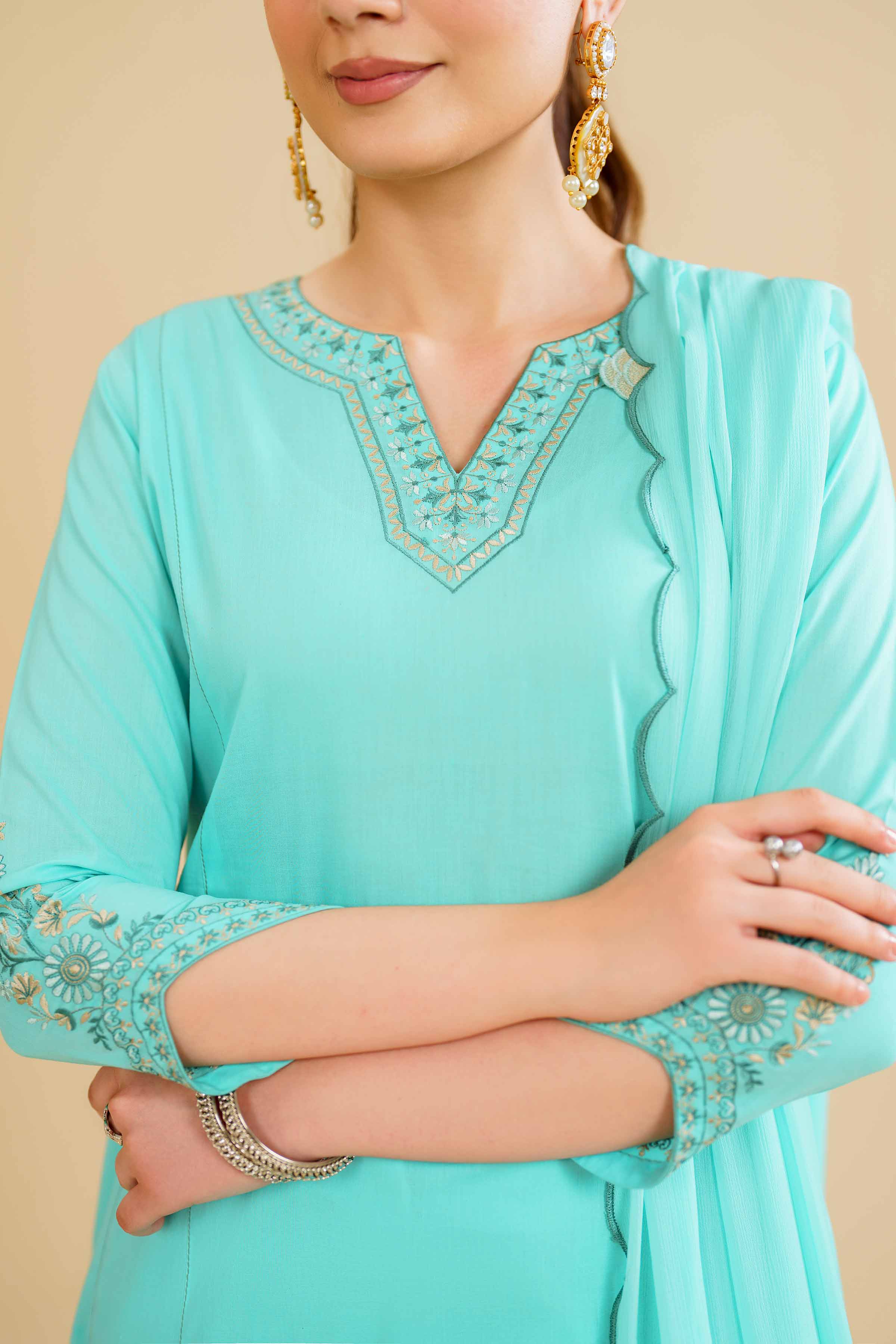 3 Piece - Embroidered Suit - KFE24-87
