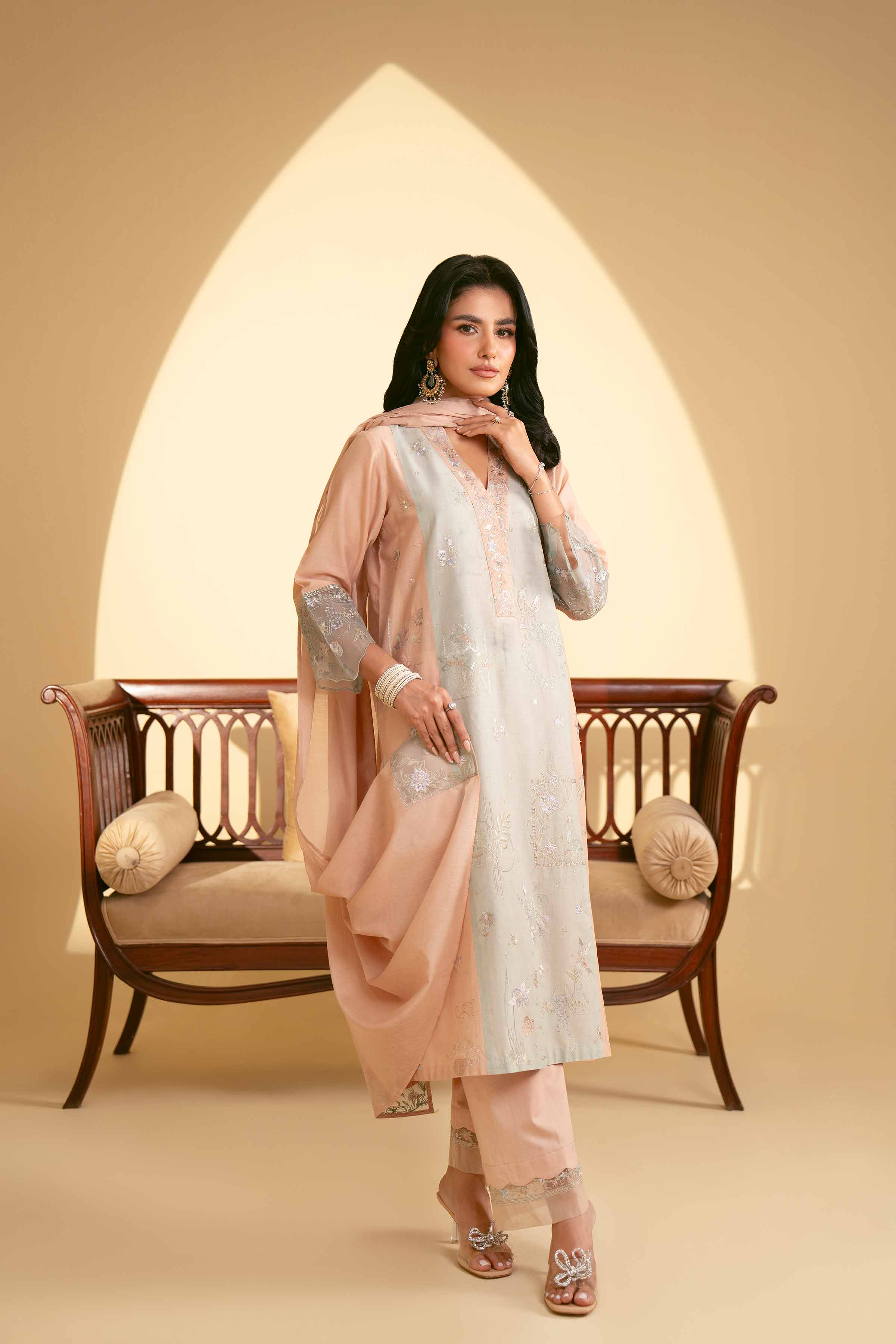 3 Piece - Embroidered Suit - KFE25-04