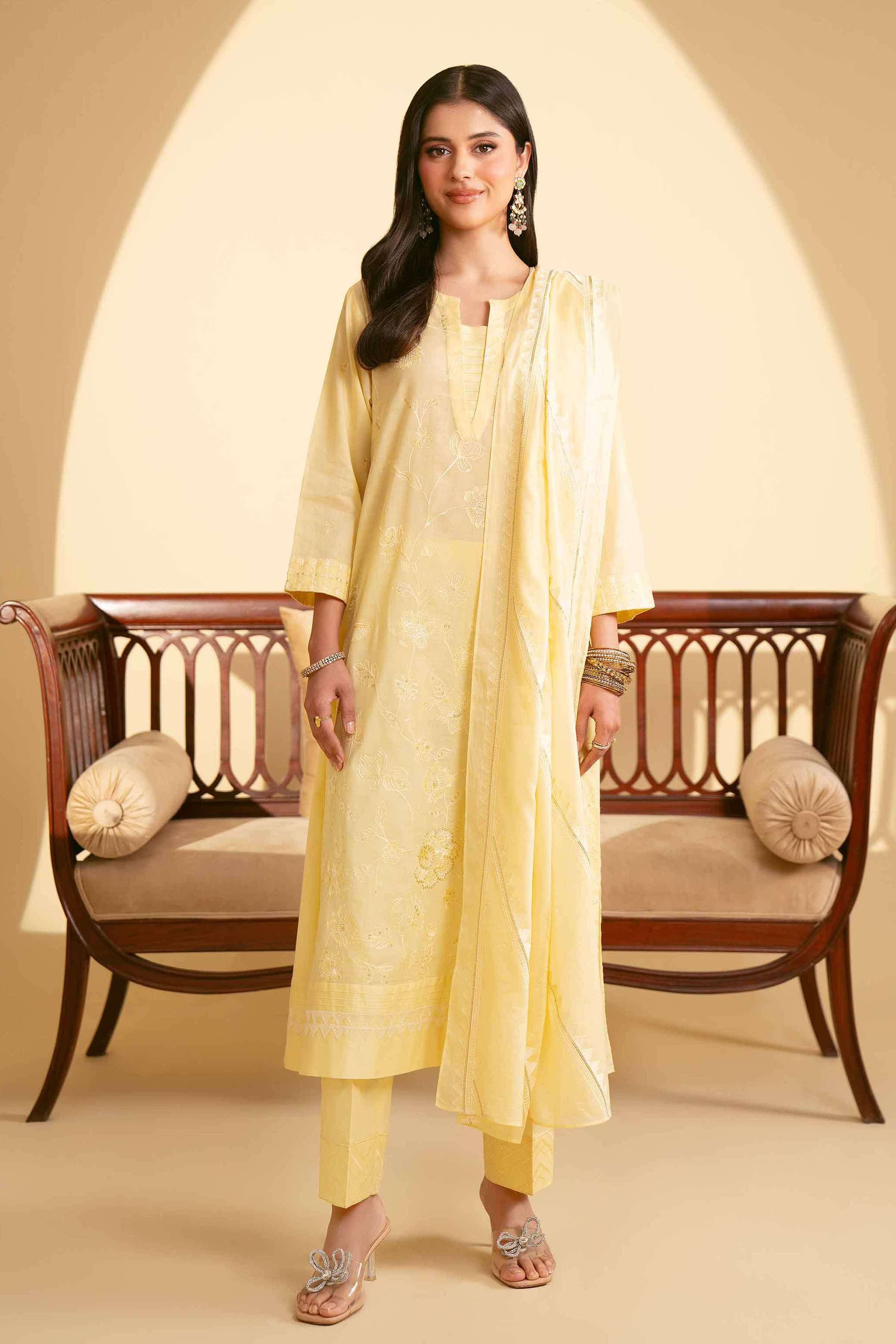 3 Piece - Embroidered Suit - KFE25-23