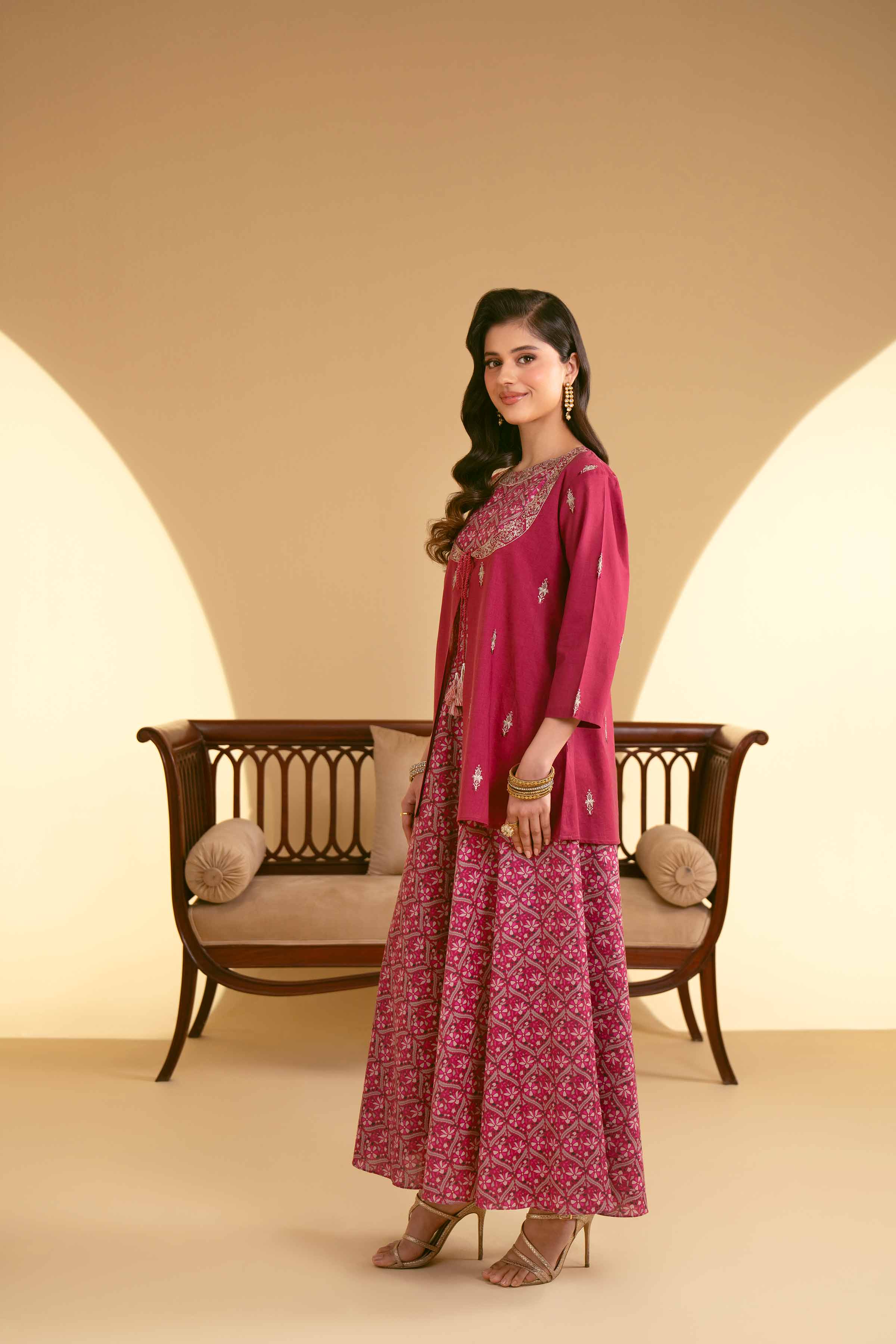 2 Piece - Printed Embroidered Suit - KFE25-29