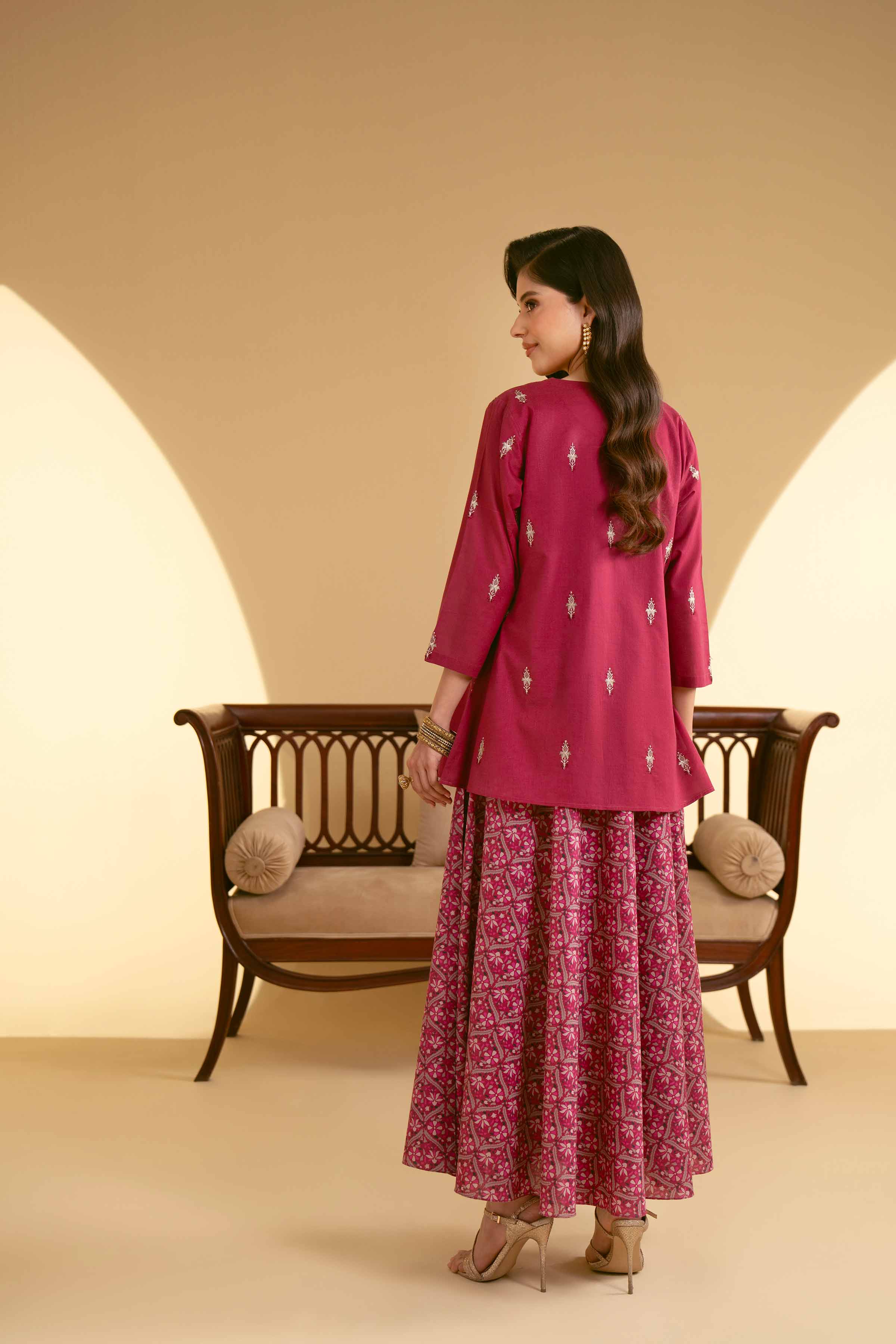 2 Piece - Printed Embroidered Suit - KFE25-29