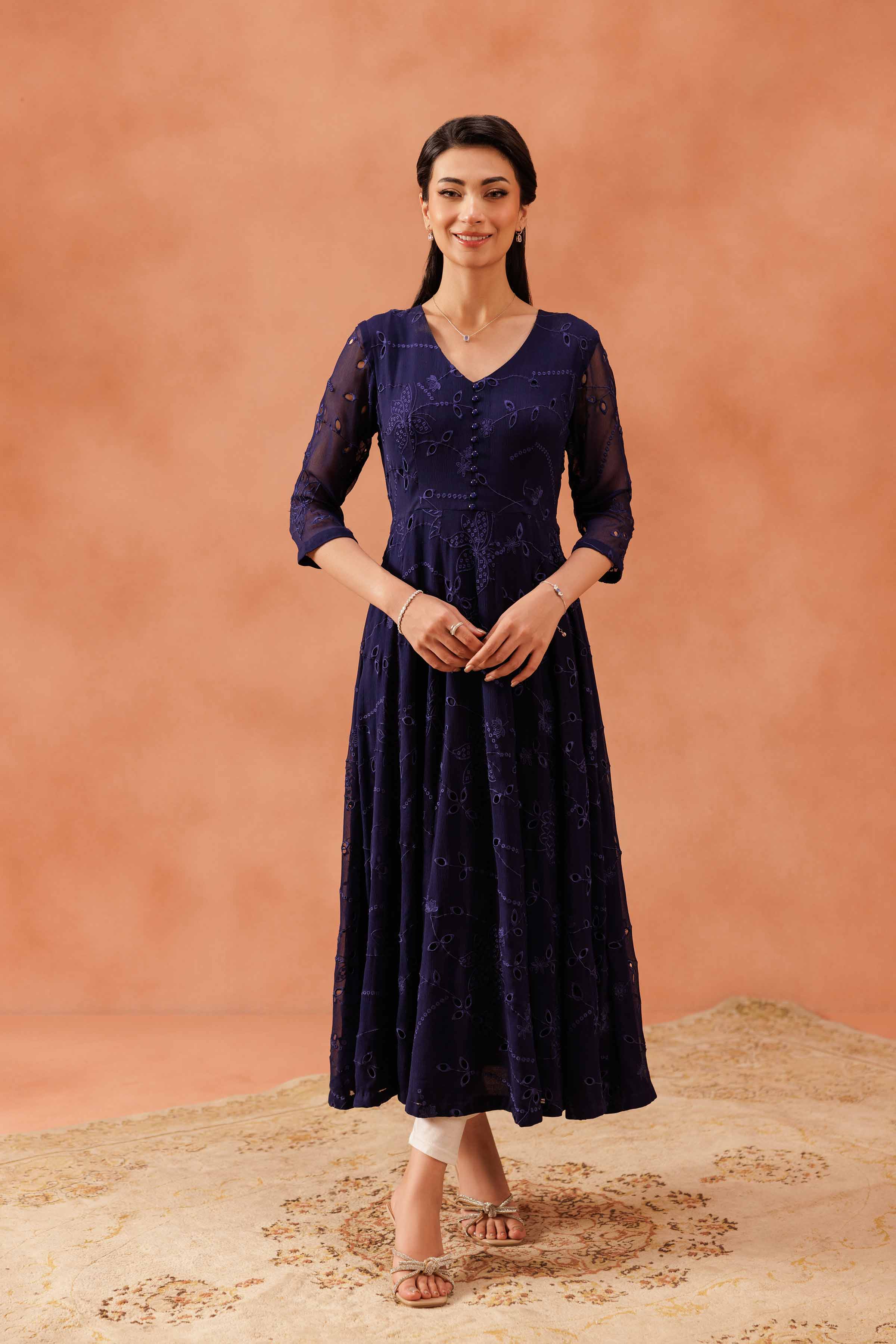 Embroidered Dress - KFE25-35
