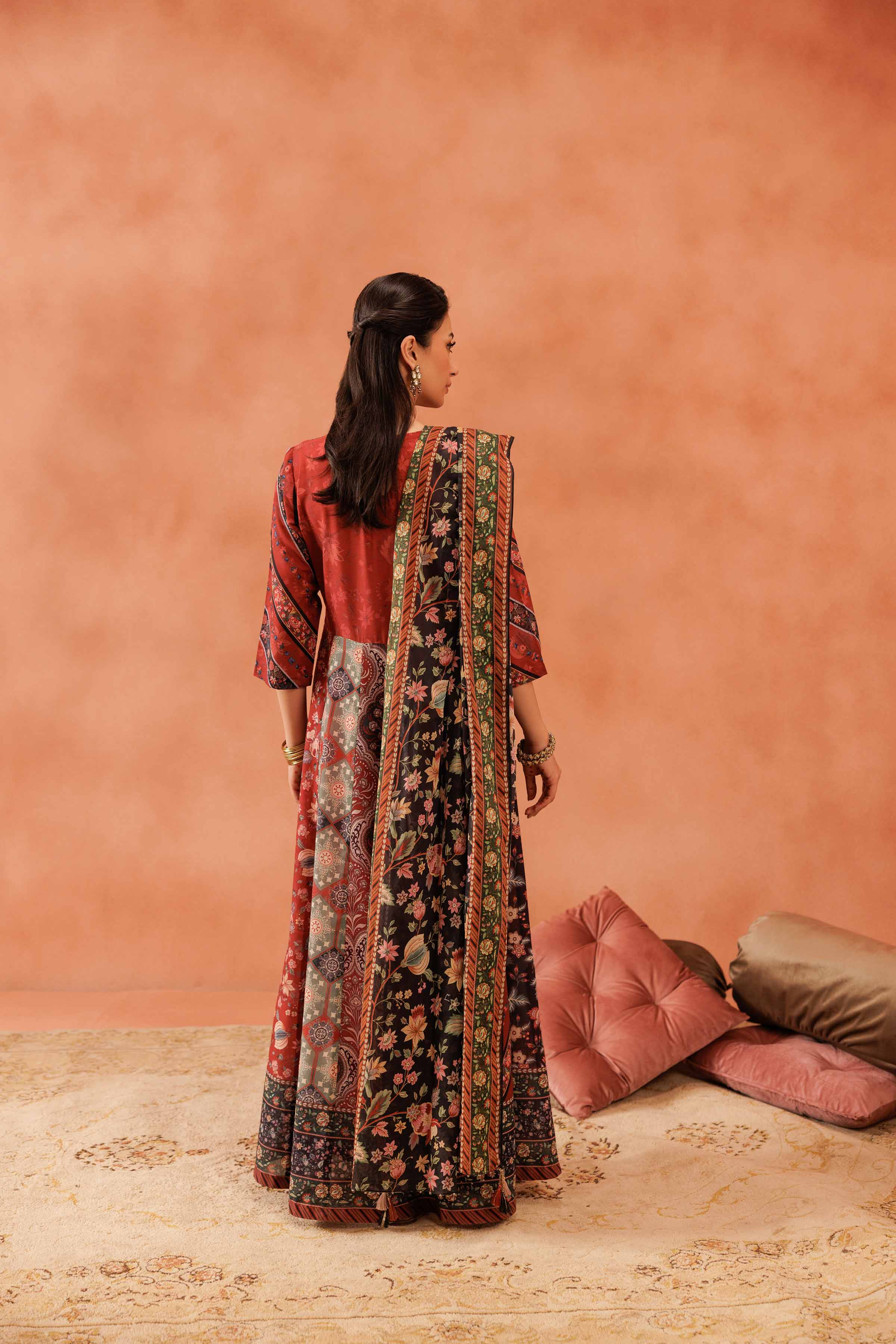 2 Piece - Printed Embroidered Suit - KFE25-43