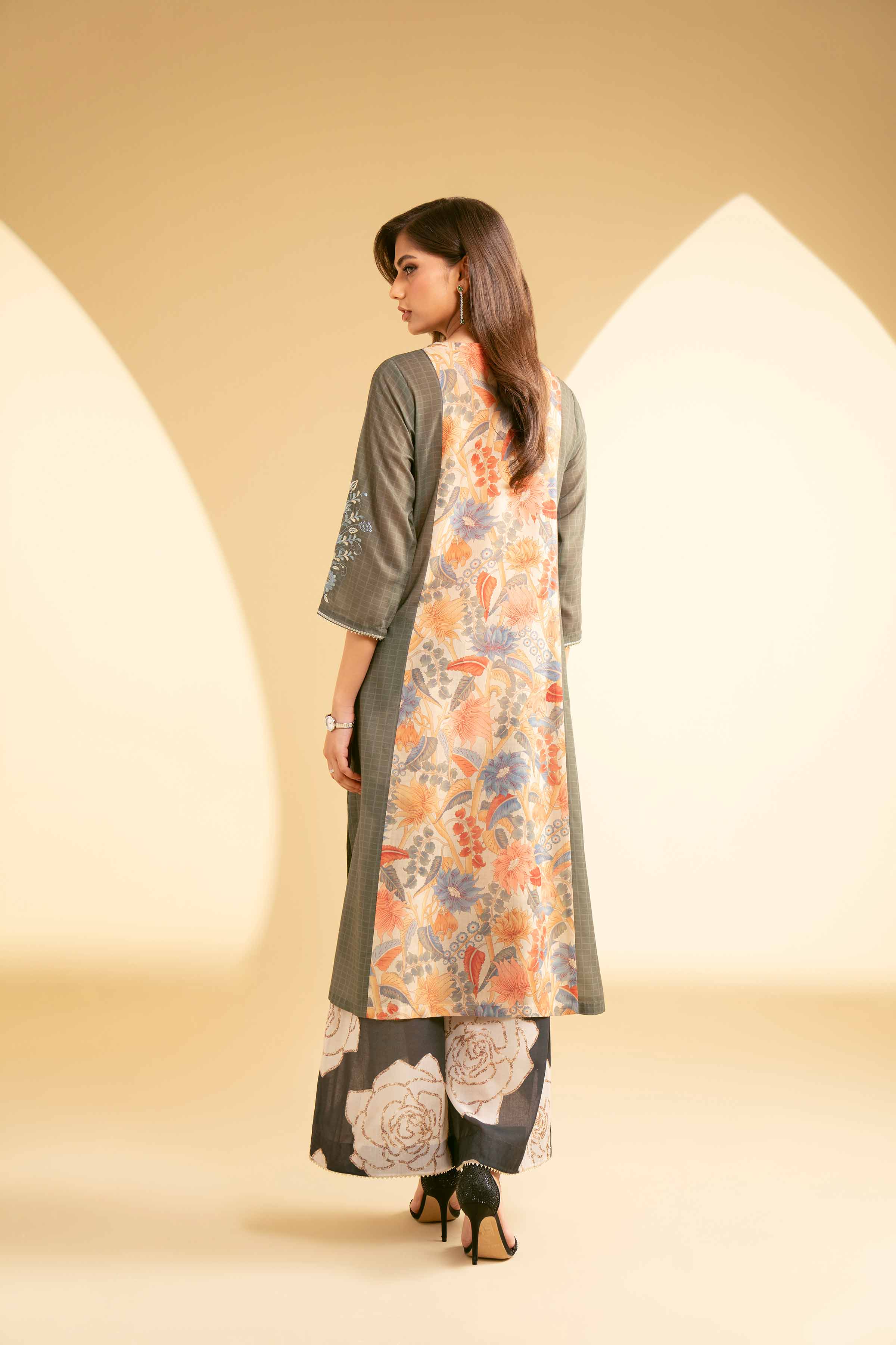 2 Piece - Printed Embroidered Suit - KFE25-48