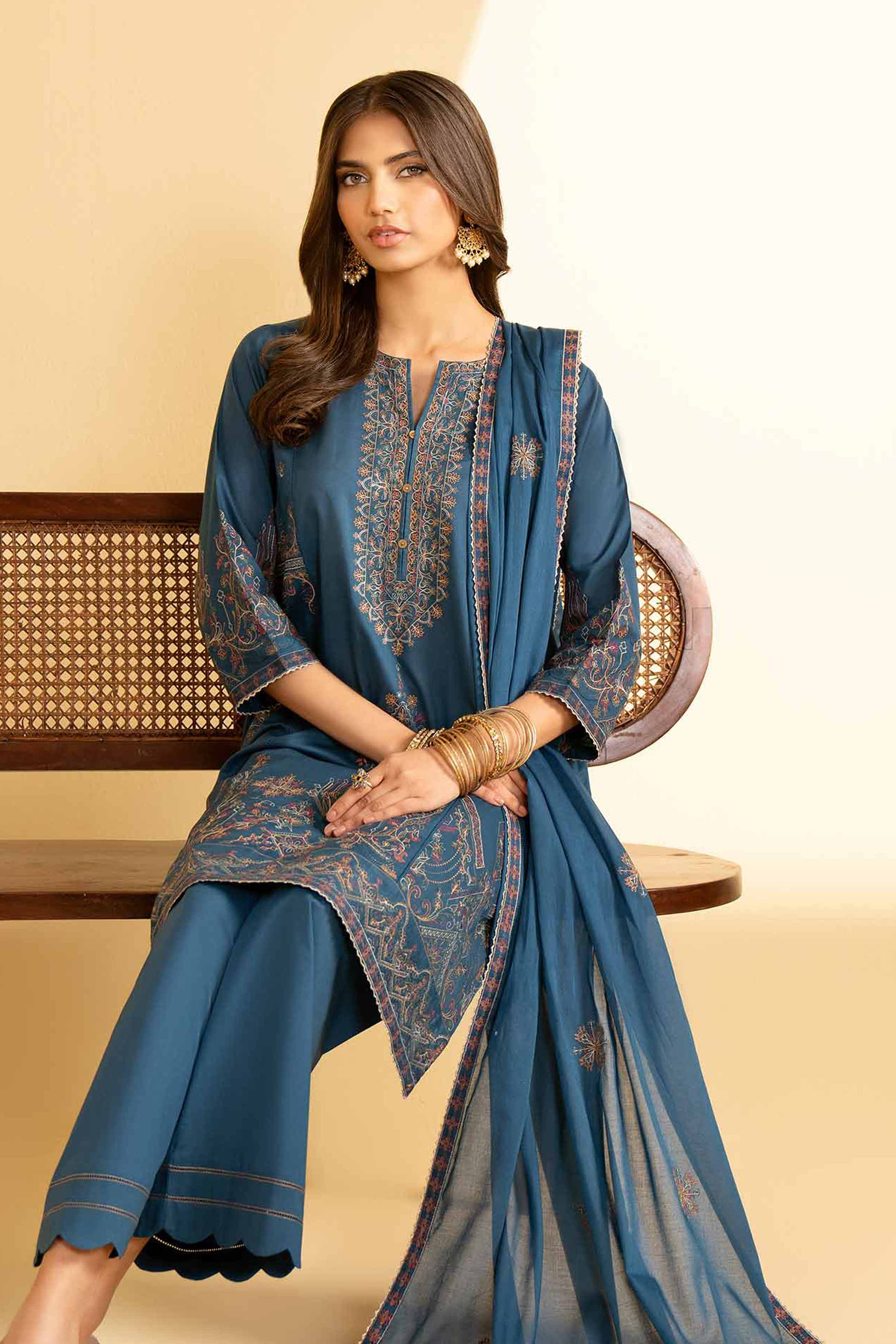 3 Piece - Embroidered Suit - KFE25-60