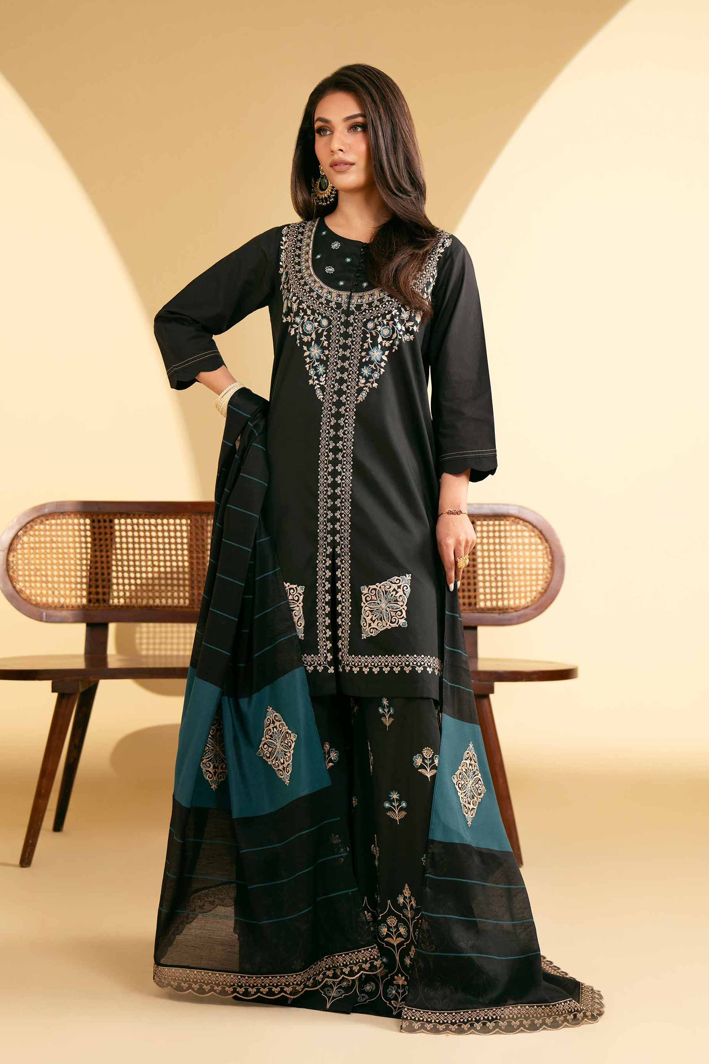3 Piece - Embroidered Suit - KFE25-71