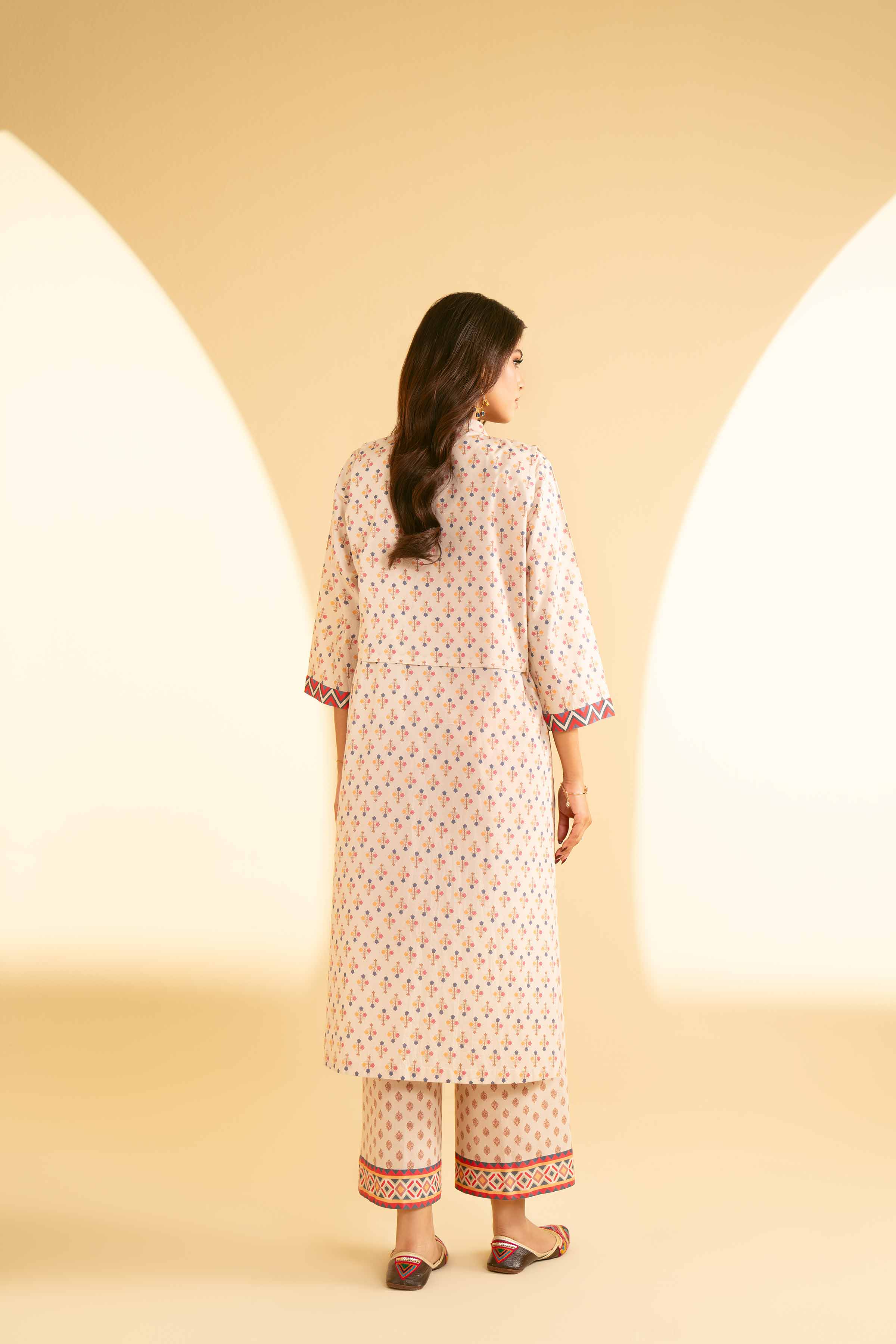 3 Piece - Printed Embroidered Suit - KFE25-73