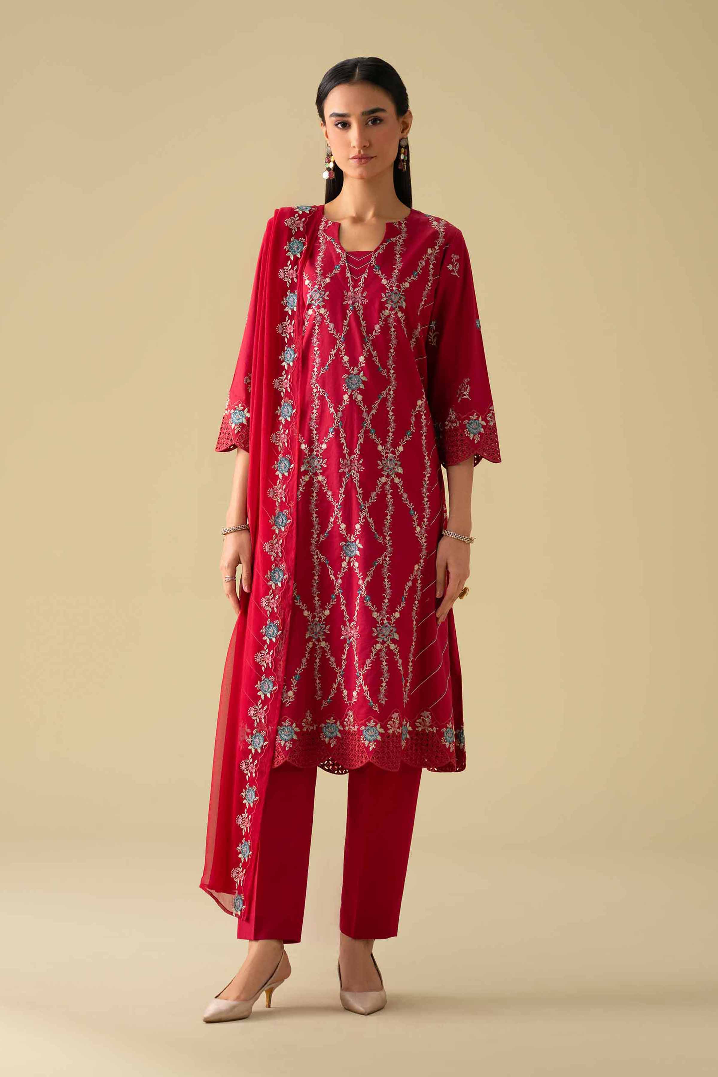 3 Piece - Embroidered Suit - KFE26-100 for Women - Pret Collection | Nishat | Shop Online