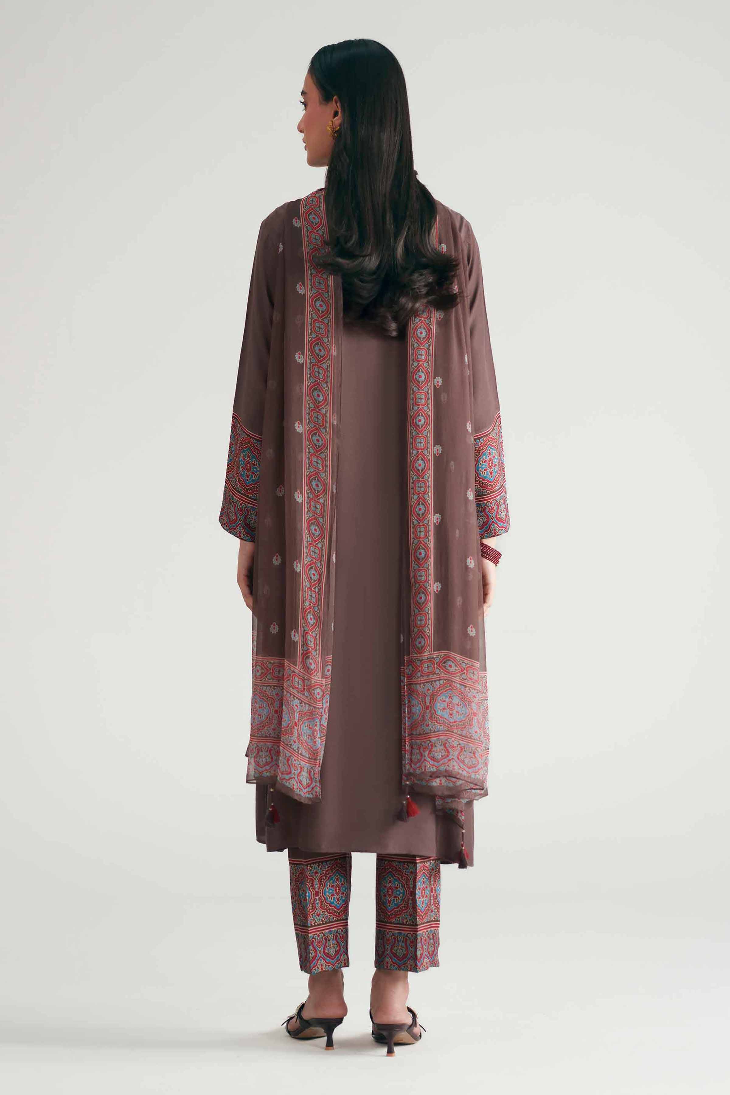 3 Piece - Printed Embroidered Suit - KFE26-110