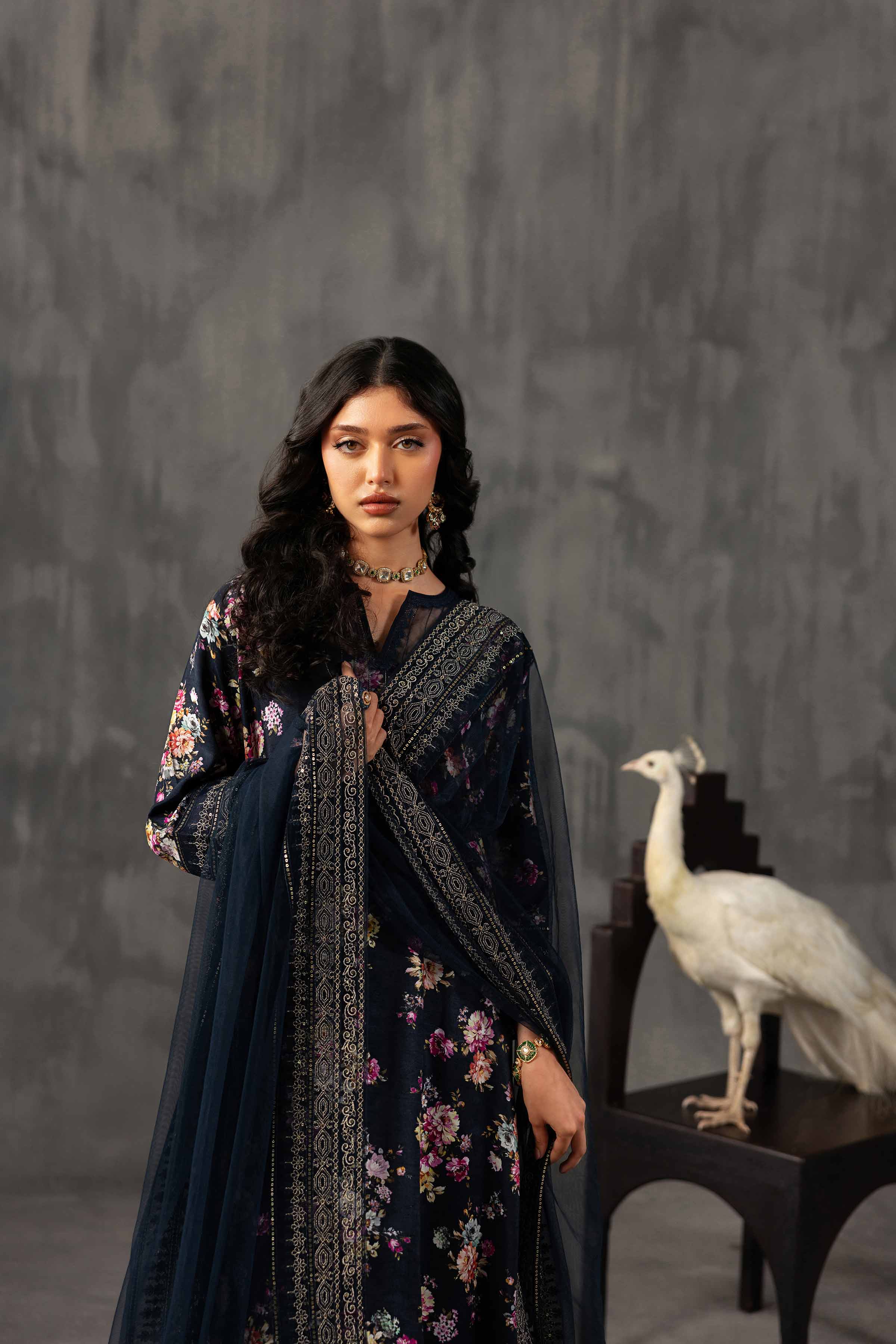 3 Piece - Printed Embroidered Suit - KFE26-118