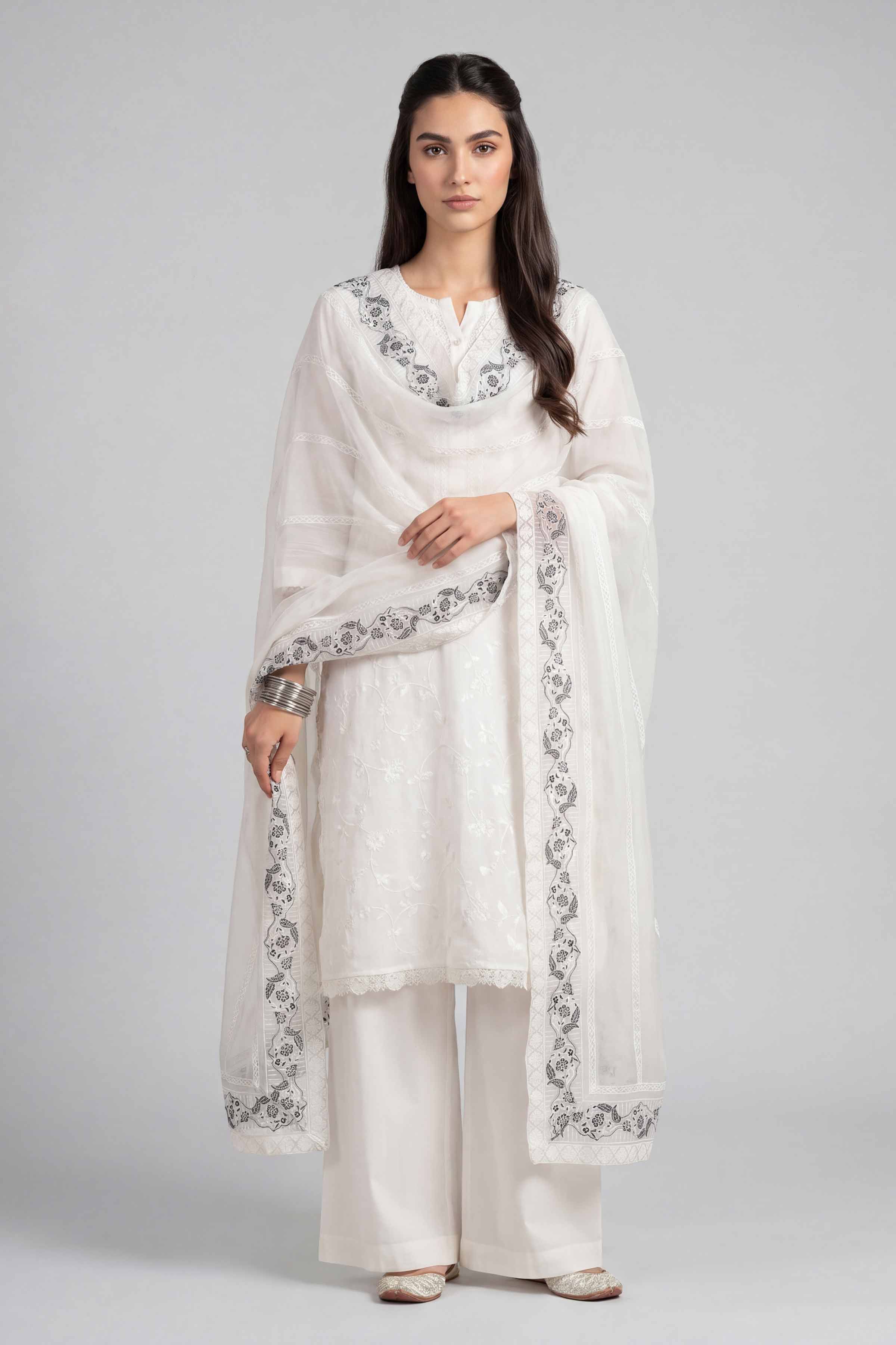 Embroidered Dupatta - KFE26-193
