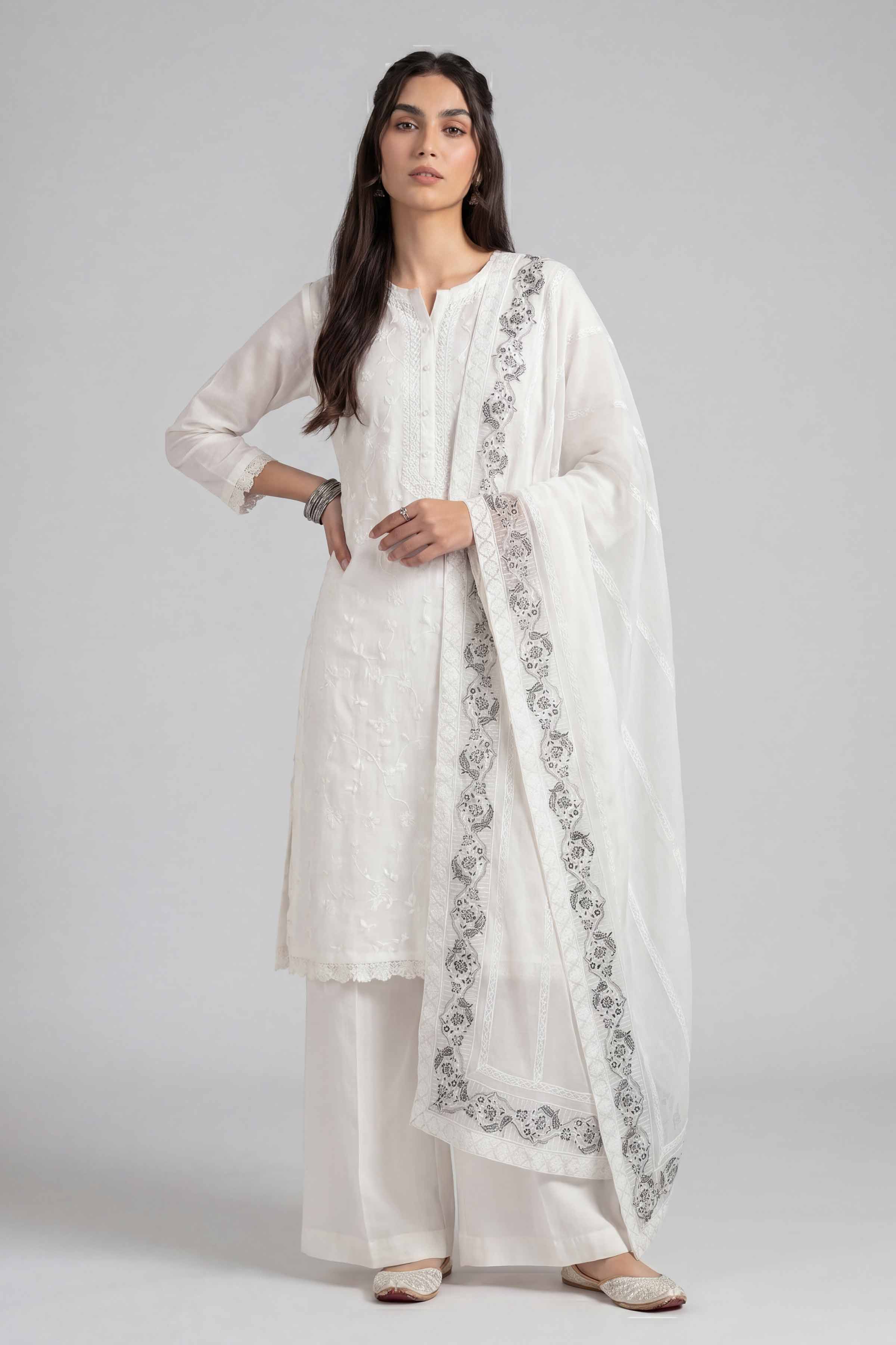 Embroidered Dupatta - KFE26-193