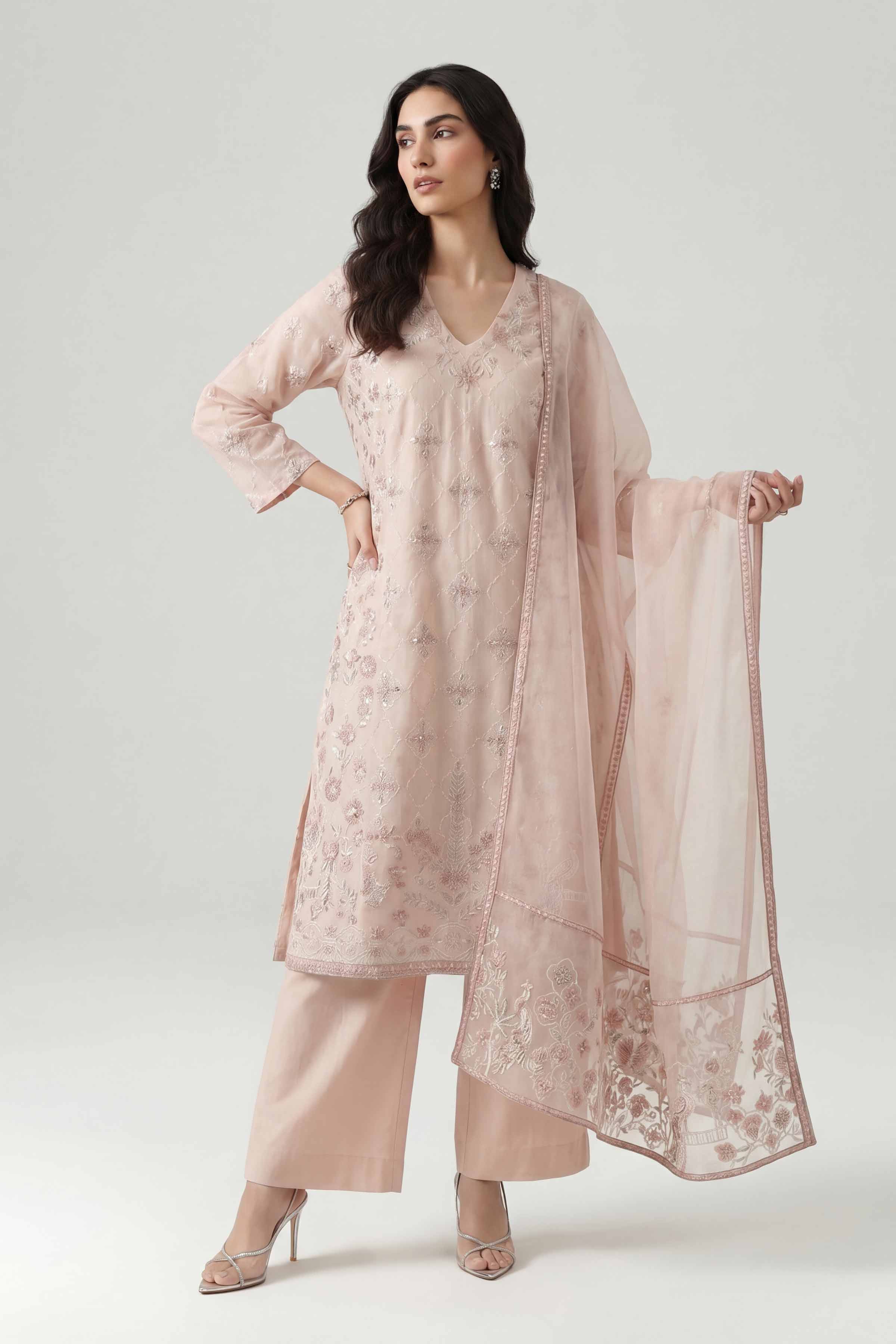 3 Piece - Embroidered Suit - KFE26-201