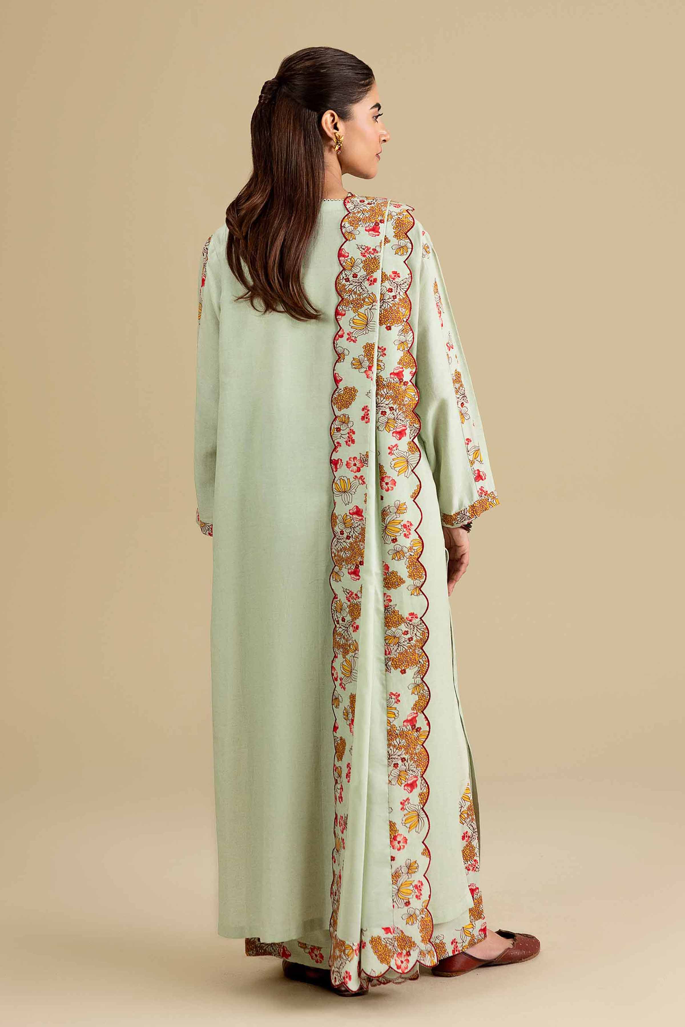 3 Piece - Printed Embroidered Suit - KFE26-206