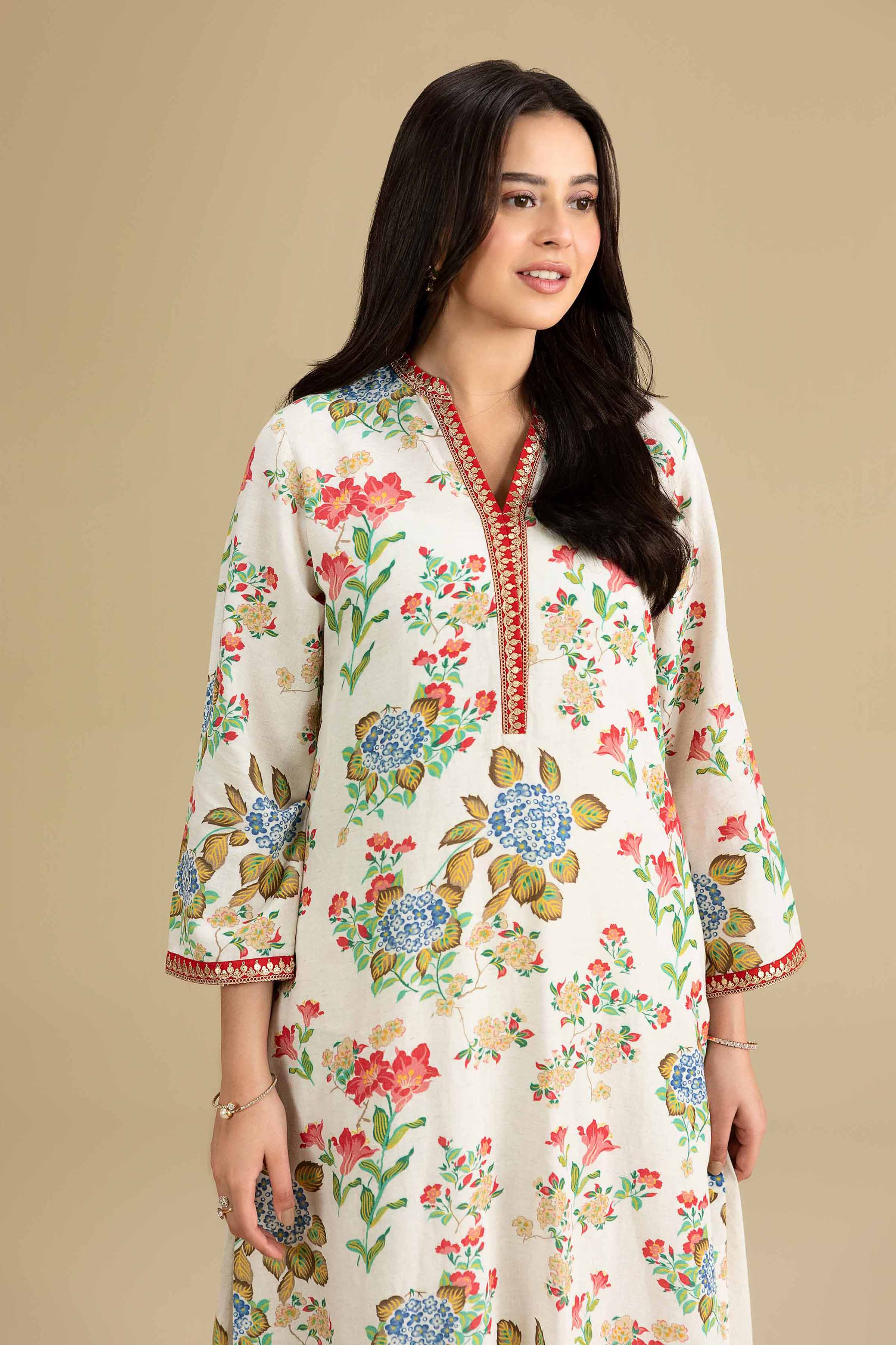 2 Piece - Printed Embroidered Suit - KFE26-209