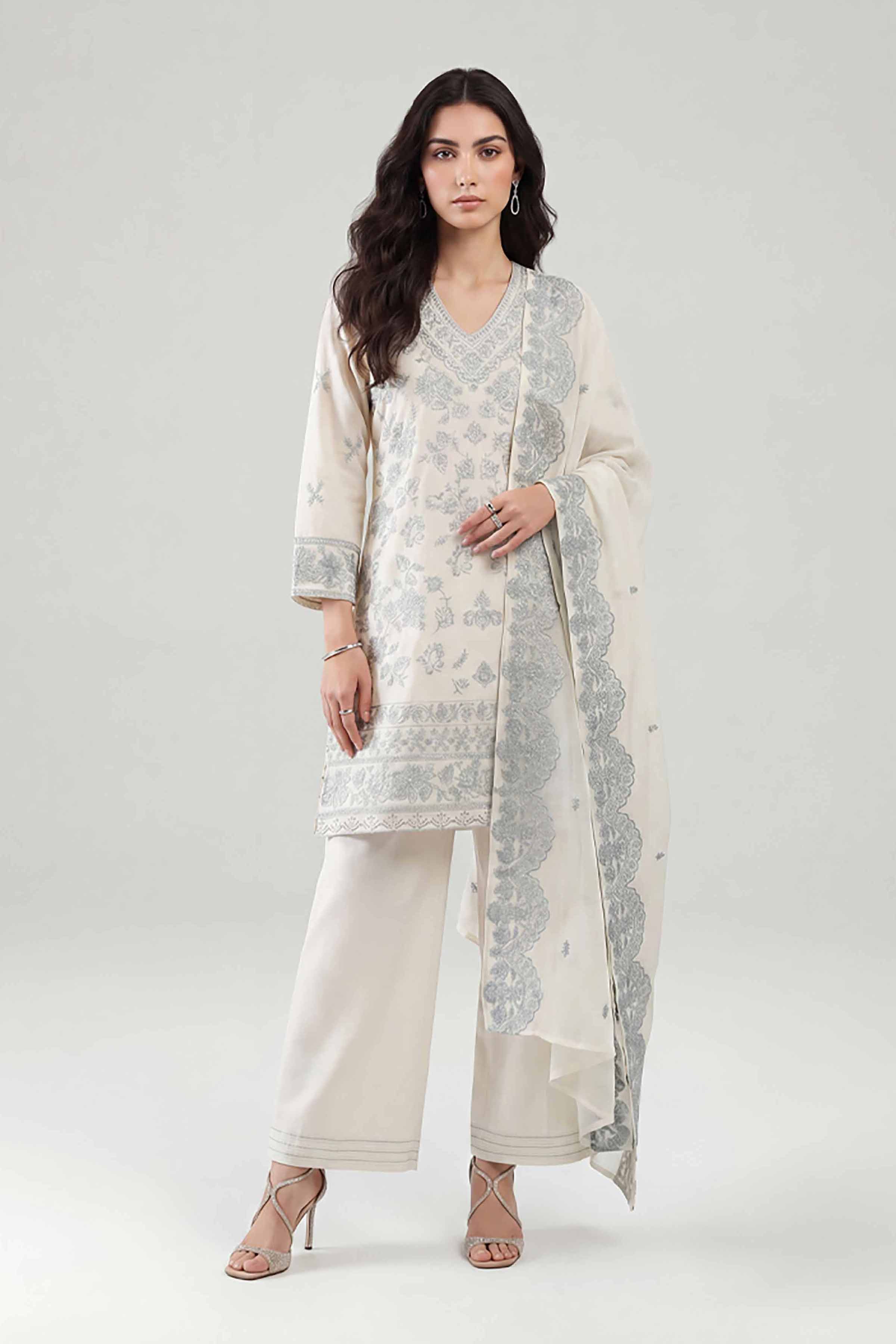 3 Piece - Embroidered Suit - KFE26-212