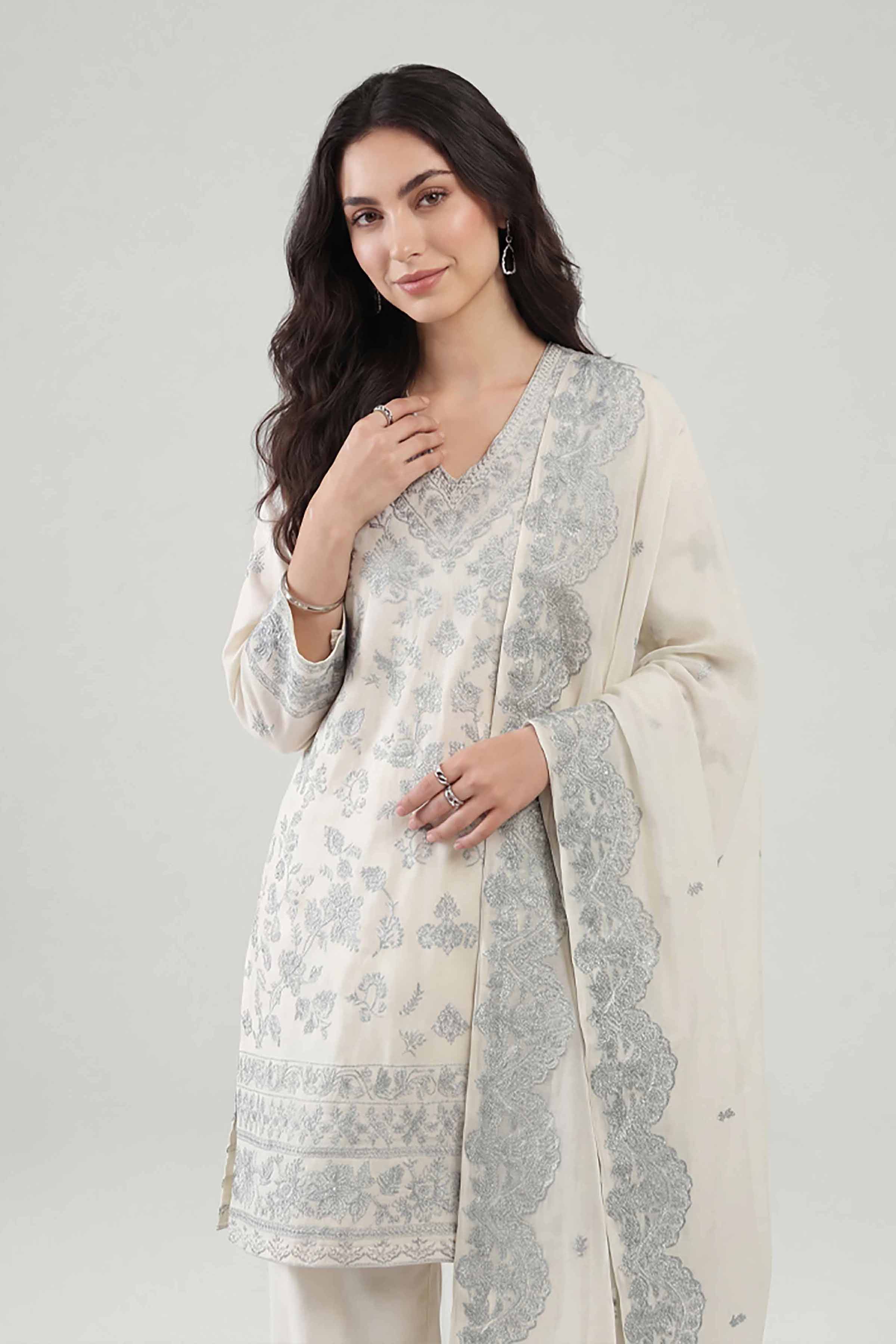 3 Piece - Embroidered Suit - KFE26-212