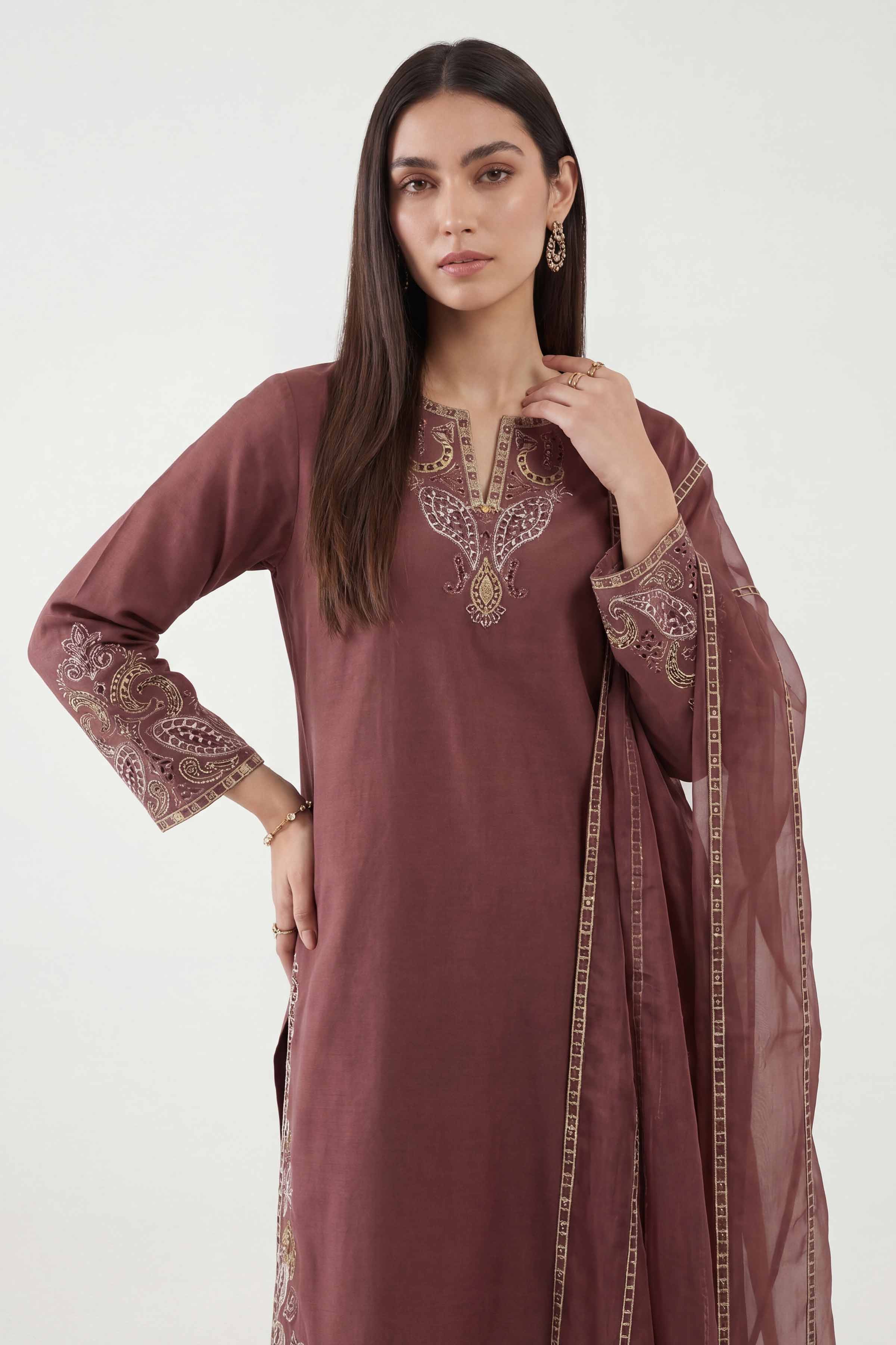 3 Piece - Embroidered Suit - KFE26-223