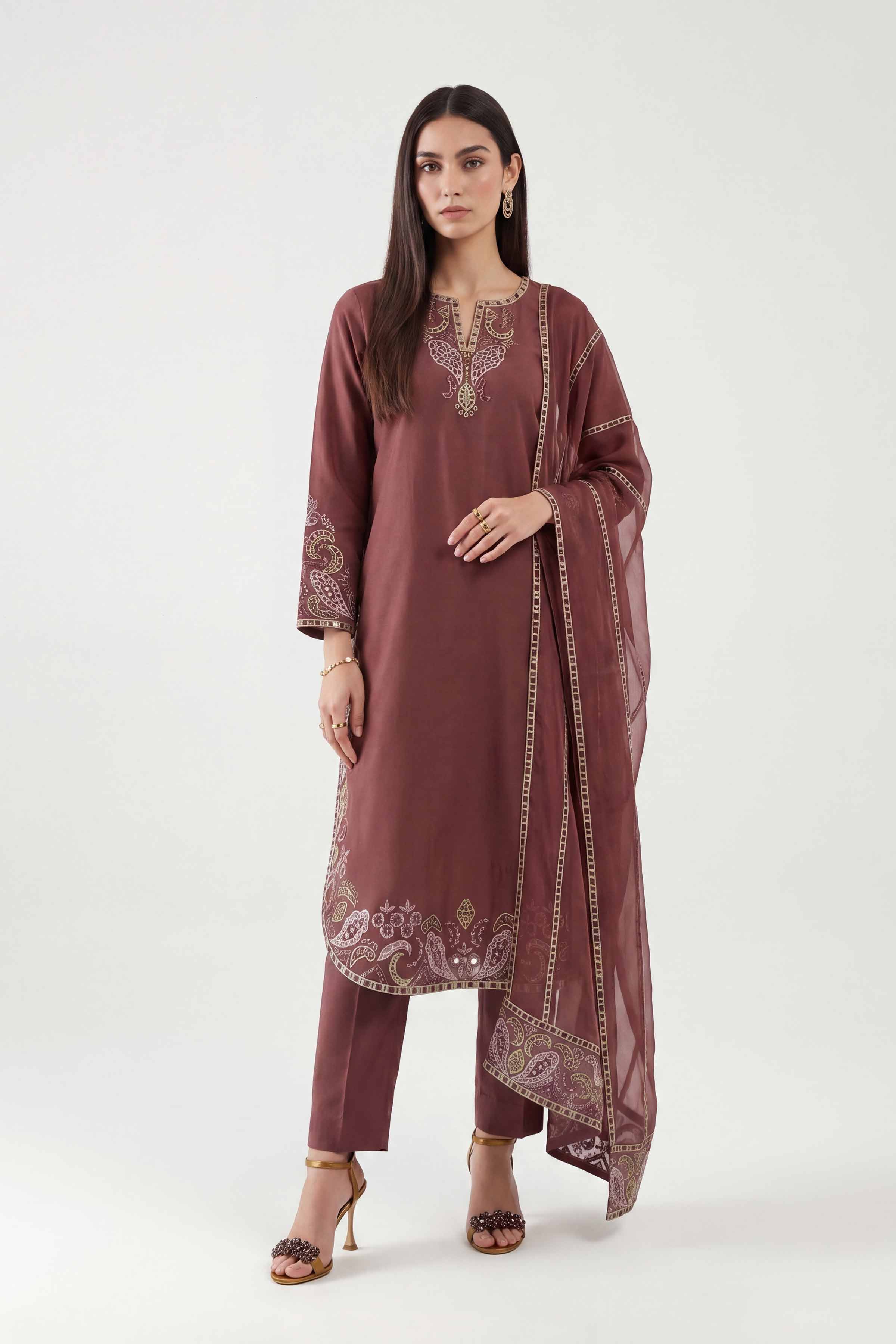 3 Piece - Embroidered Suit - KFE26-223
