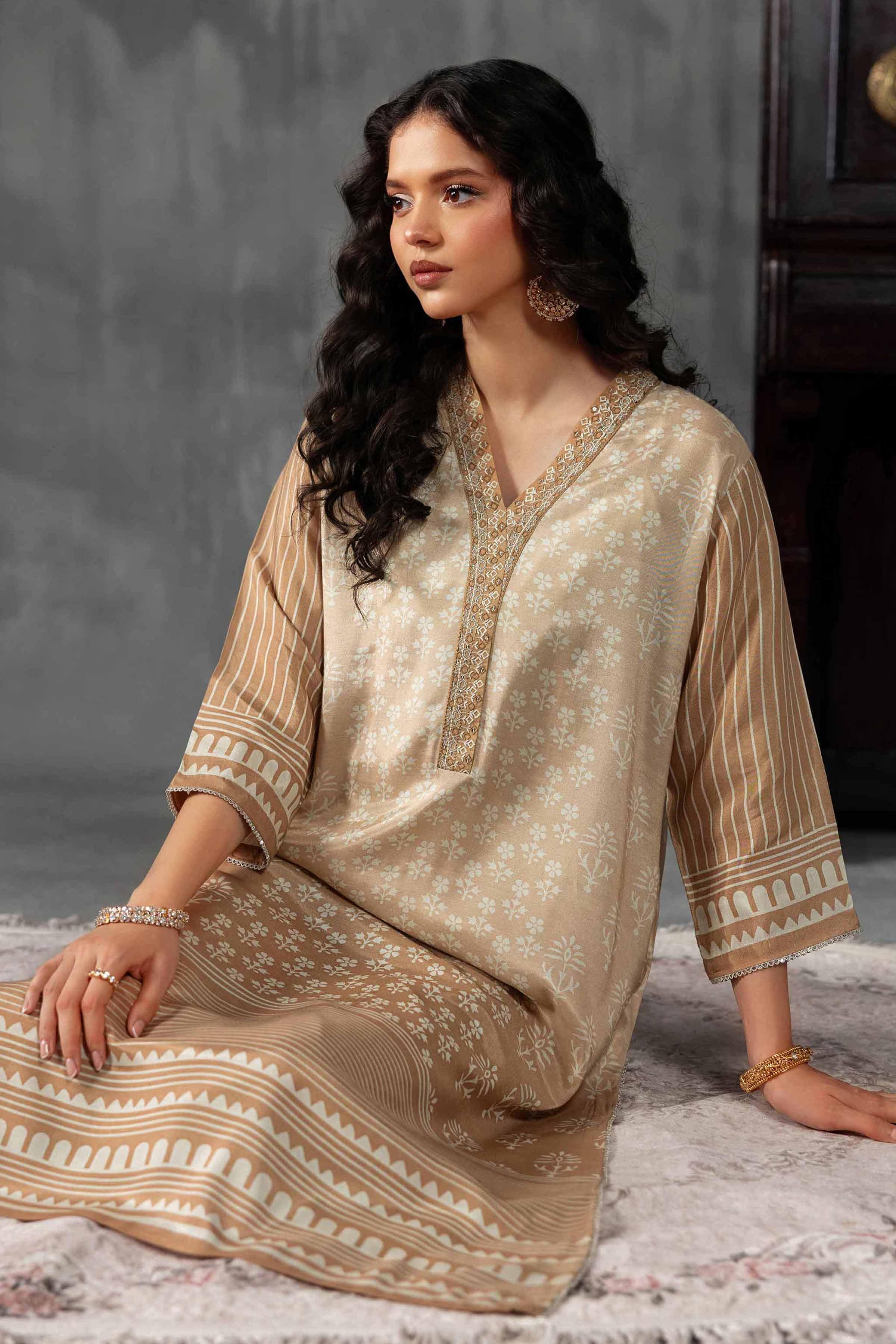 2 Piece - Printed Embroidered Suit - KFE26-62