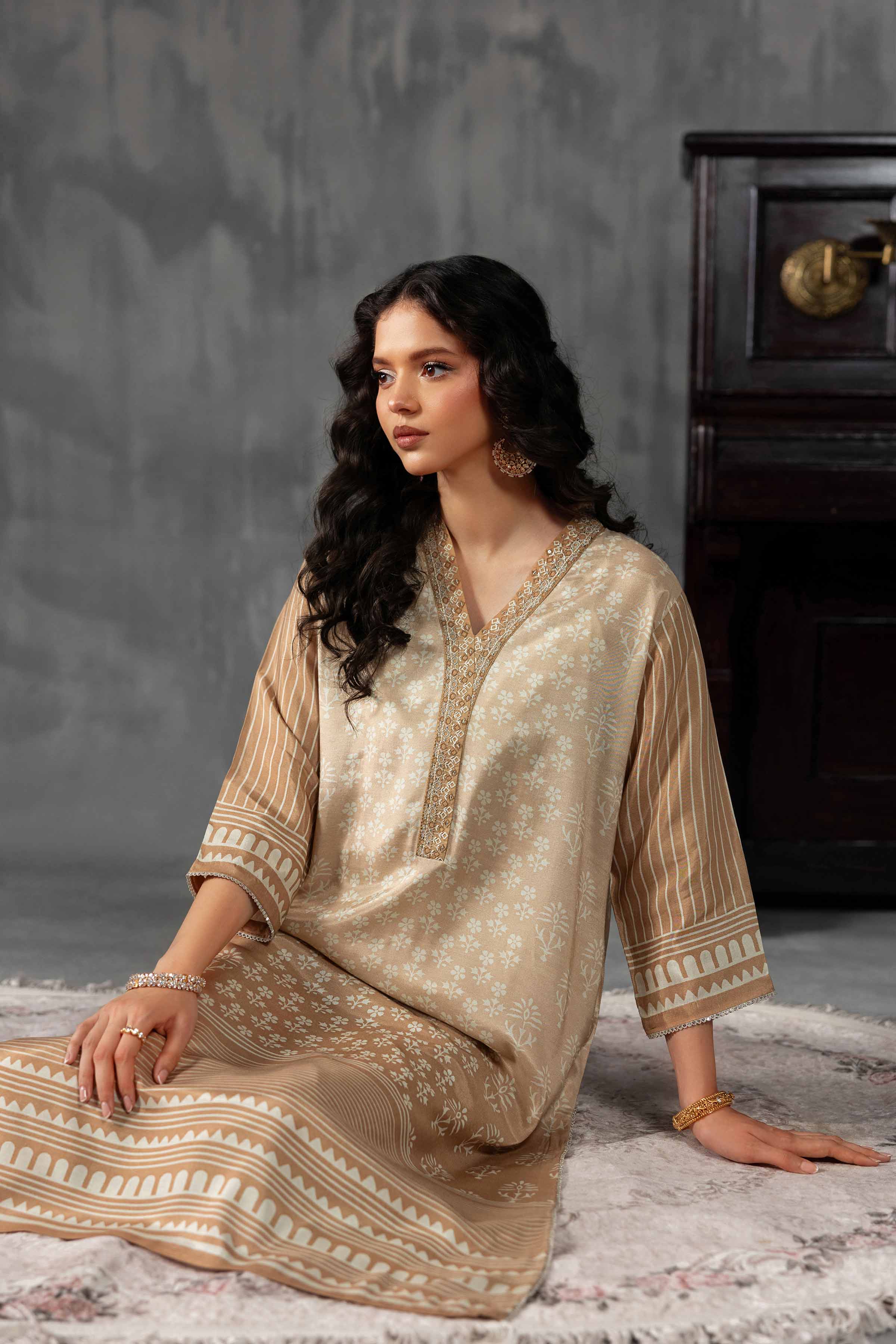 2 Piece - Printed Embroidered Suit - KFE26-62