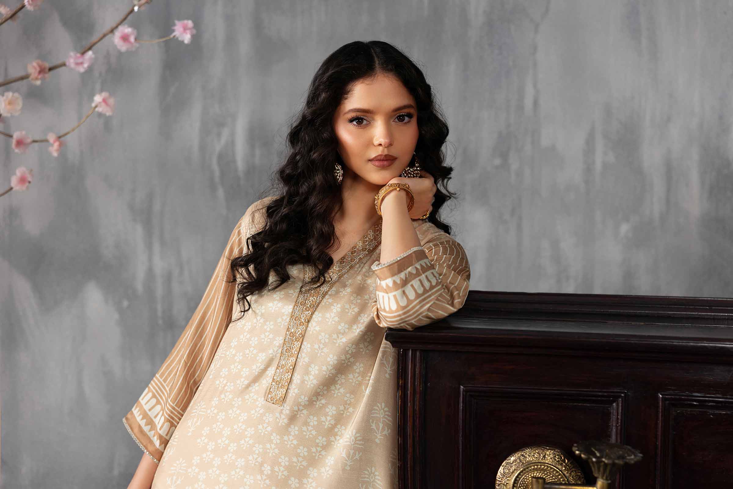 2 Piece - Printed Embroidered Suit - KFE26-62