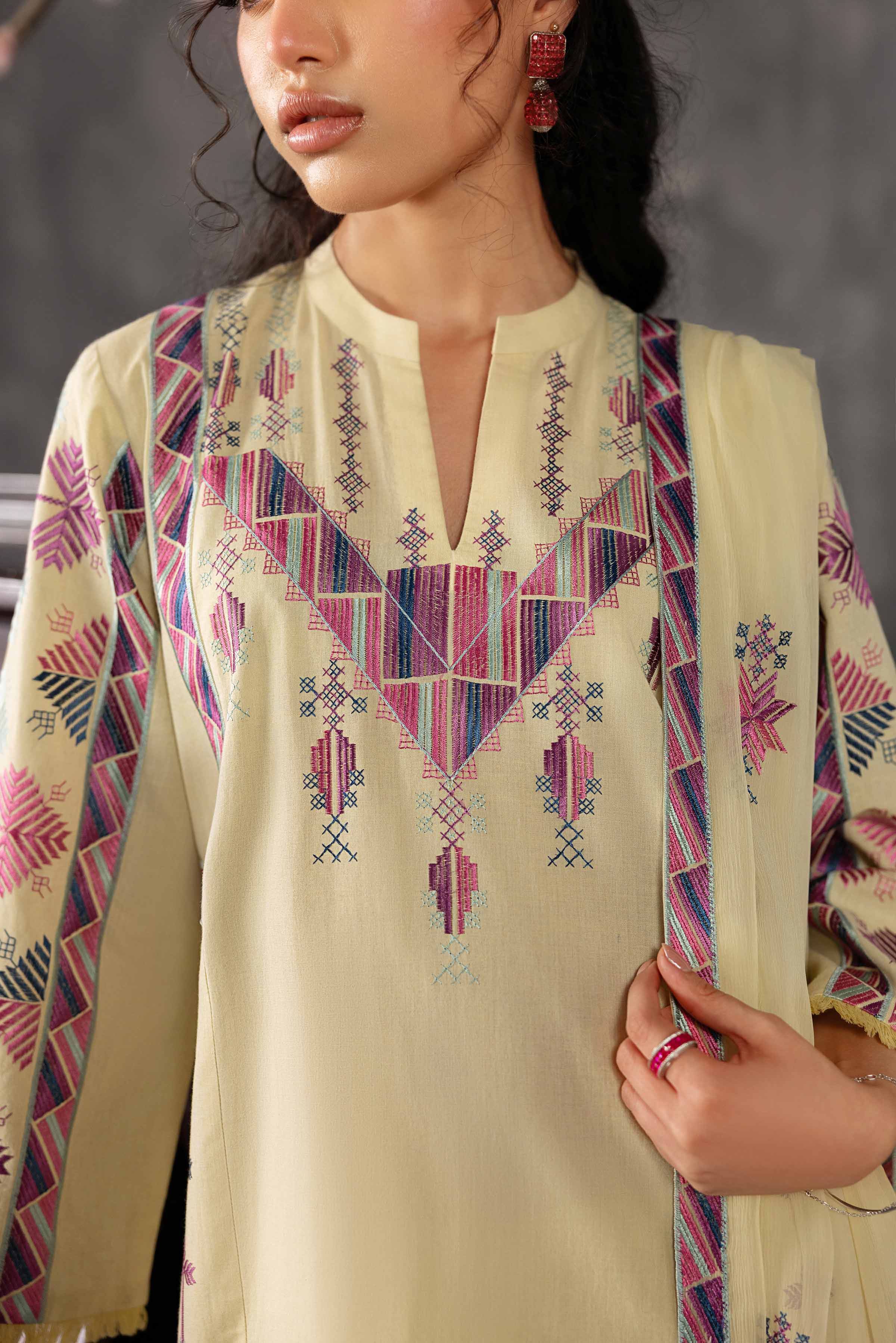 3 Piece - Embroidered Suit - KFE26-94
