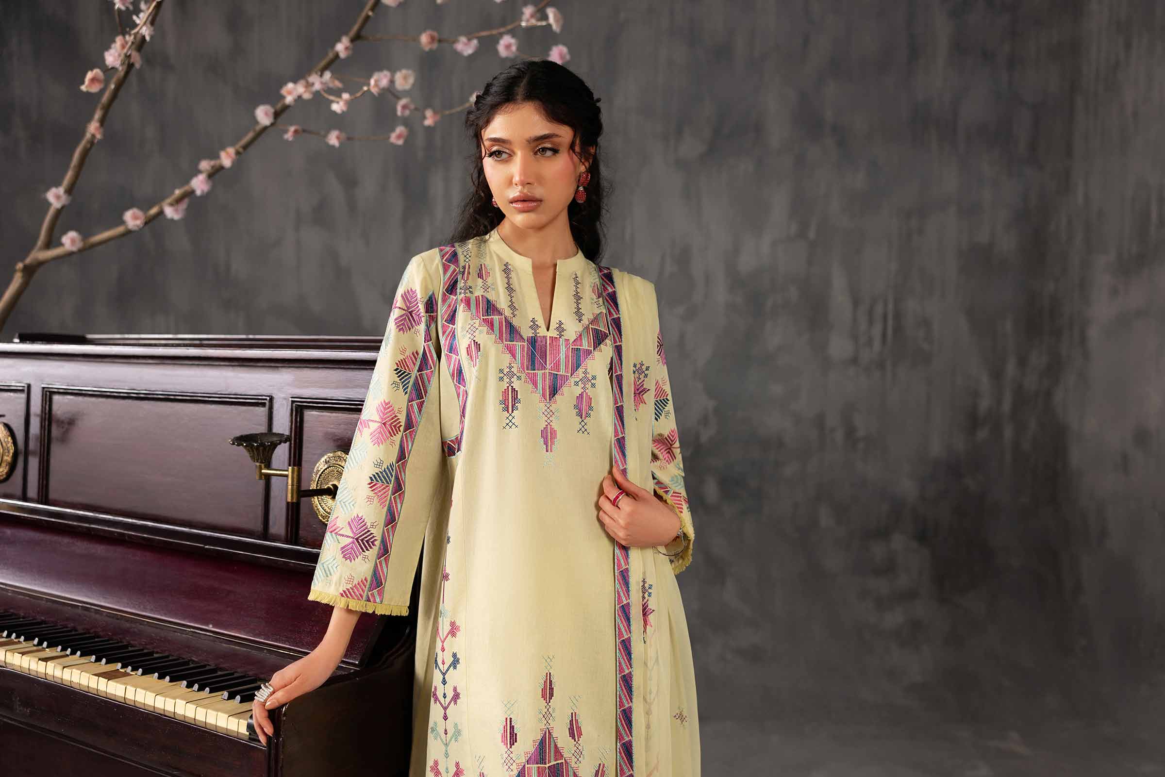 3 Piece - Embroidered Suit - KFE26-94