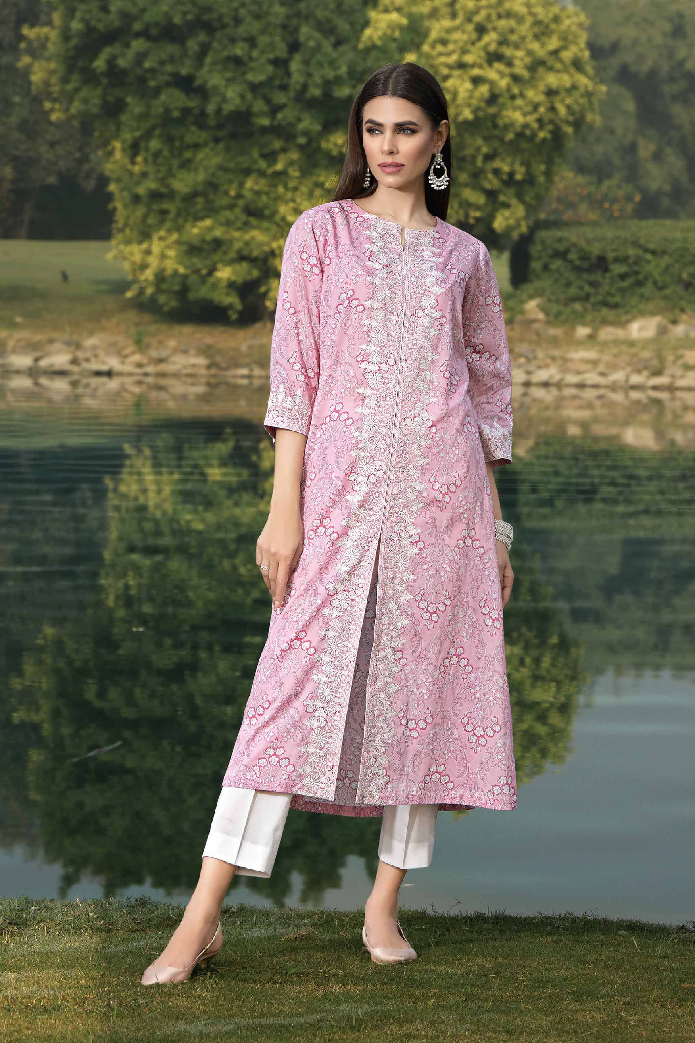 2 Piece - Printed Embroidered Suit - KFS24-27