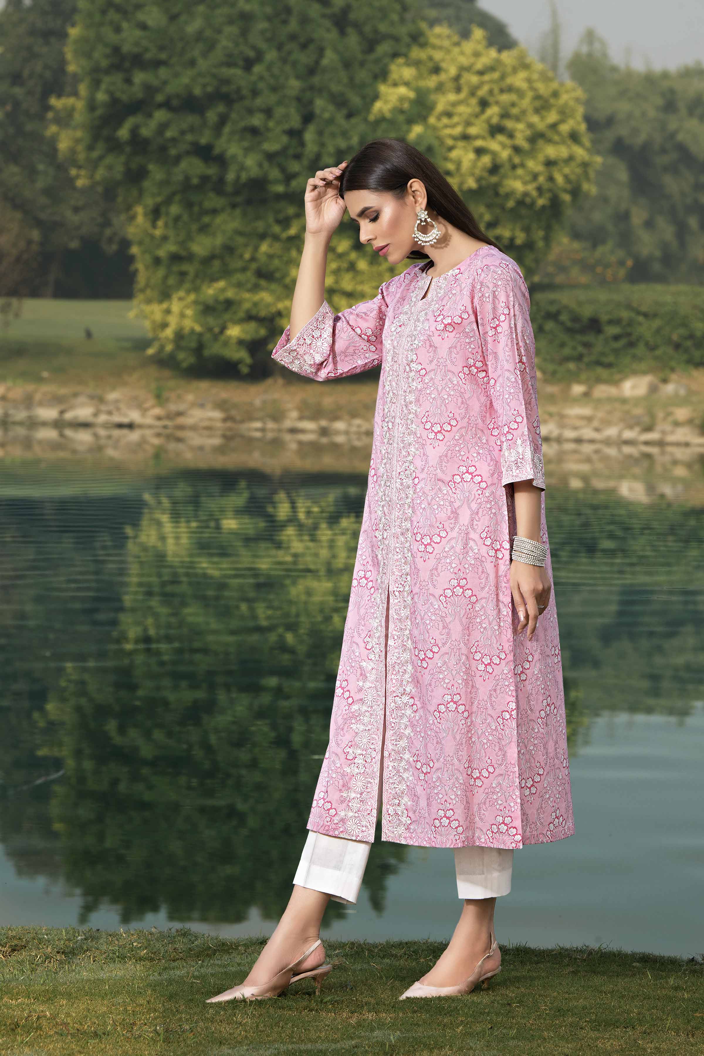 2 Piece - Printed Embroidered Suit - KFS24-27