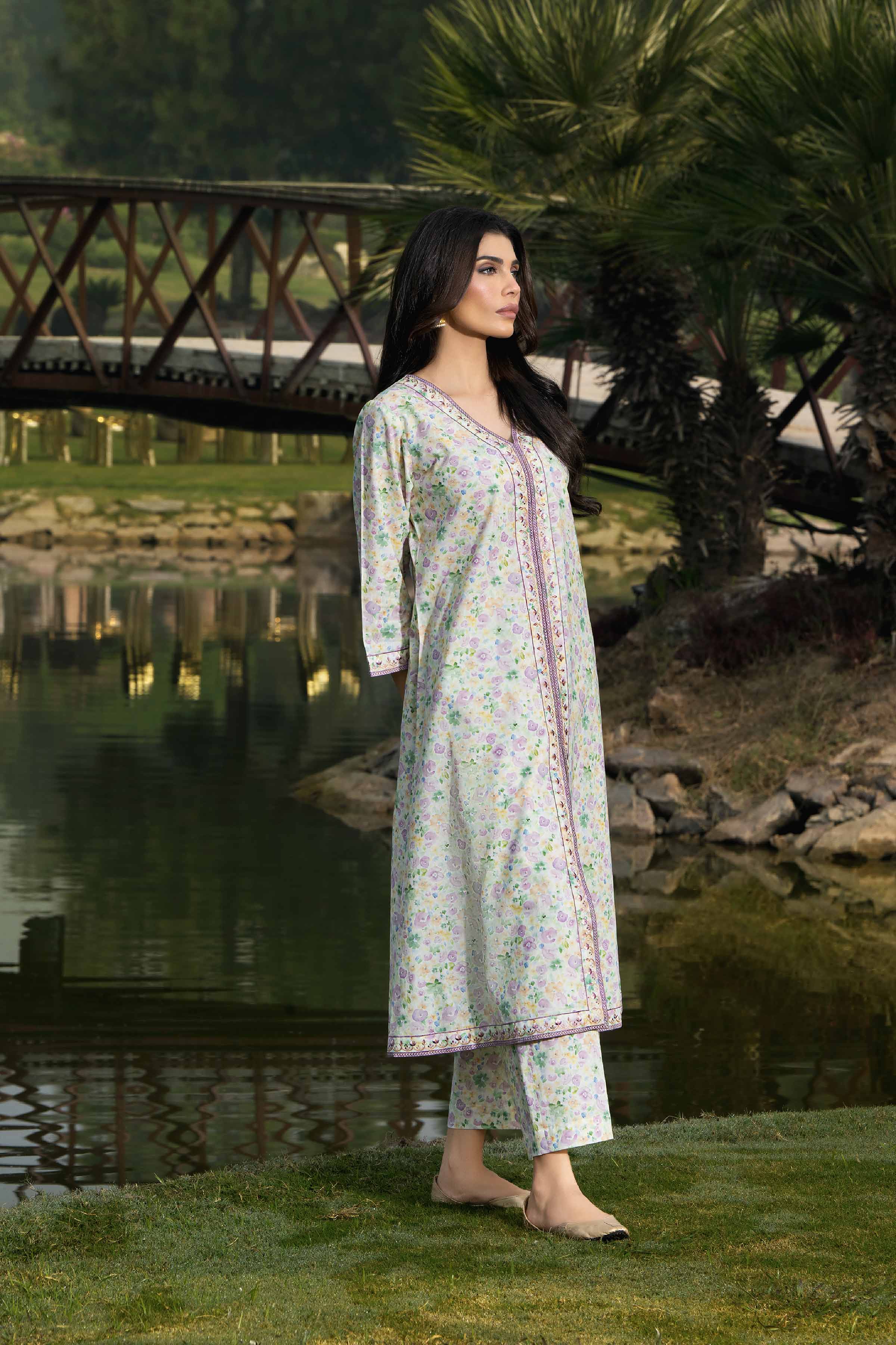 2 Piece - Printed Embroidered Suit - KFS24-39