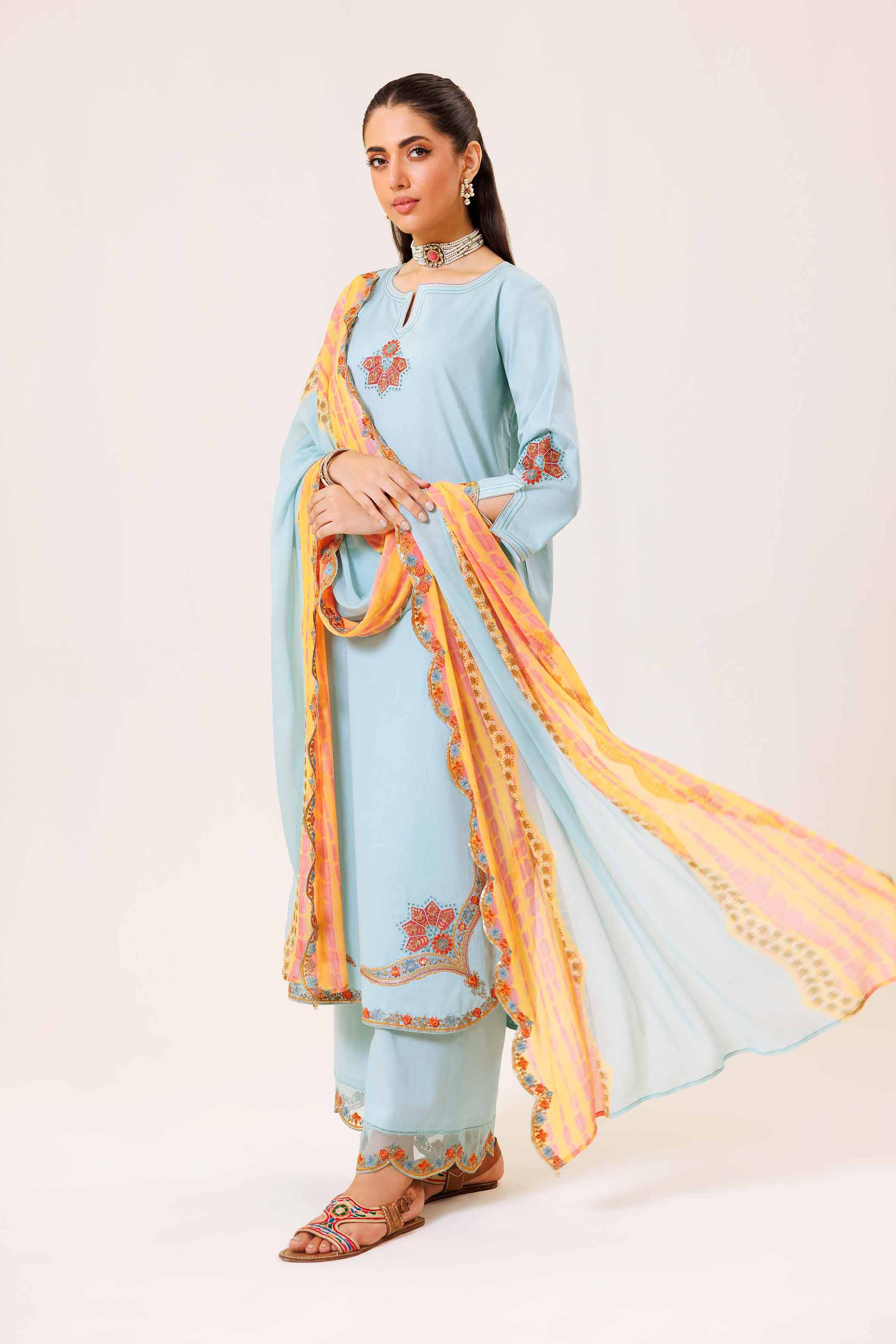 3 Piece - Embroidered Suit - KFS24-80
