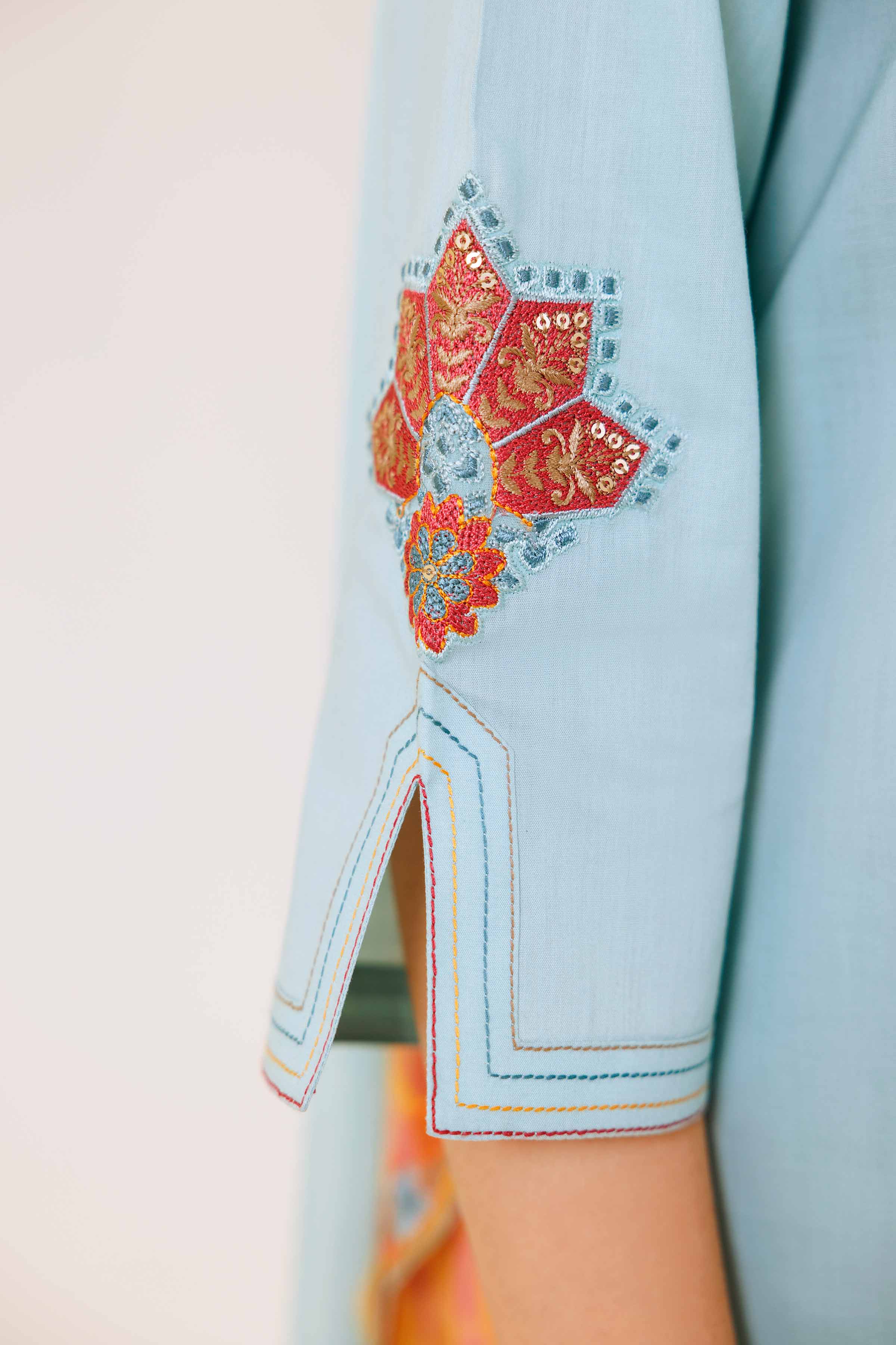 3 Piece - Embroidered Suit - KFS24-80