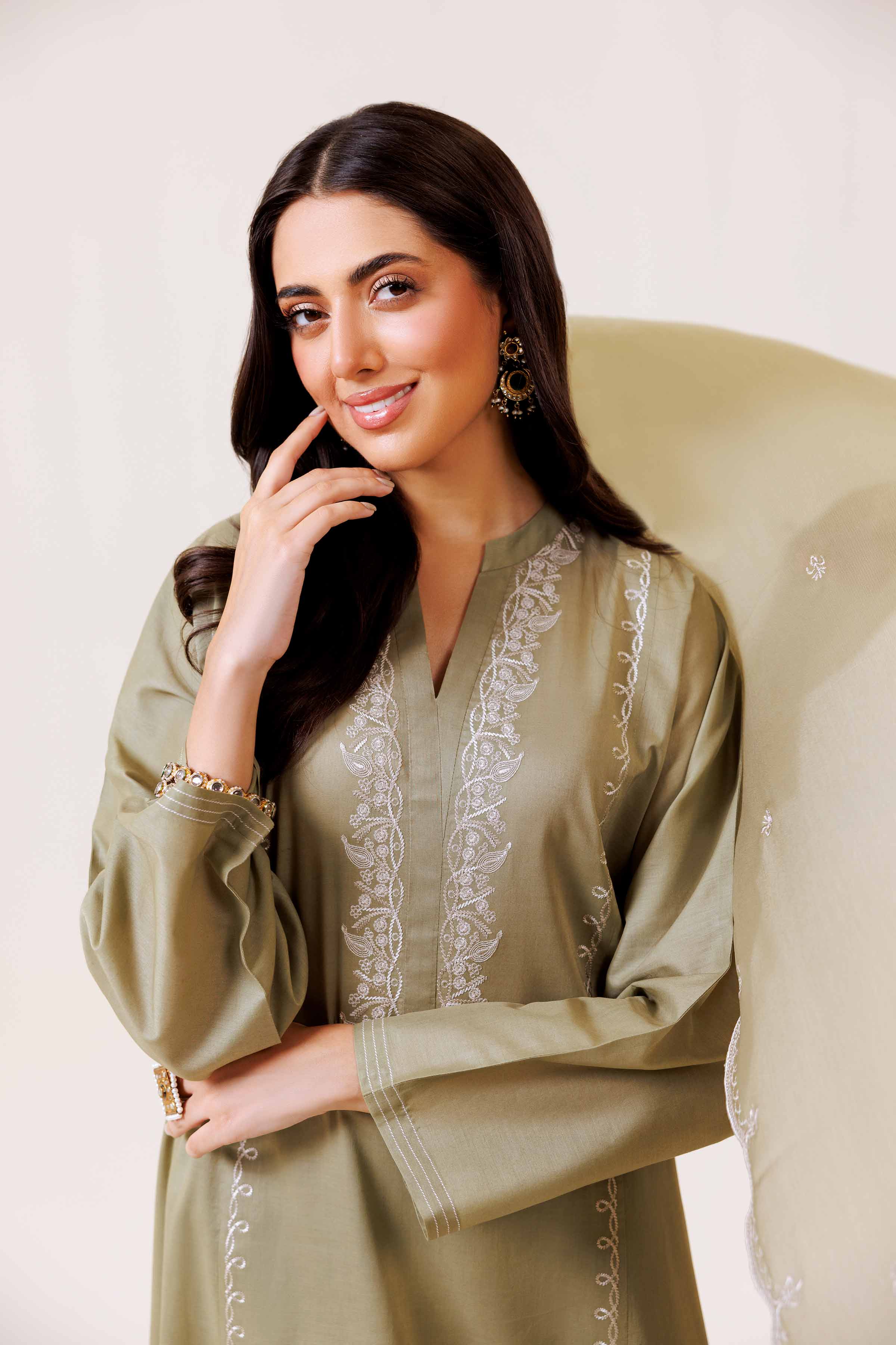 3 Piece - Embroidered Suit - KFS24-81
