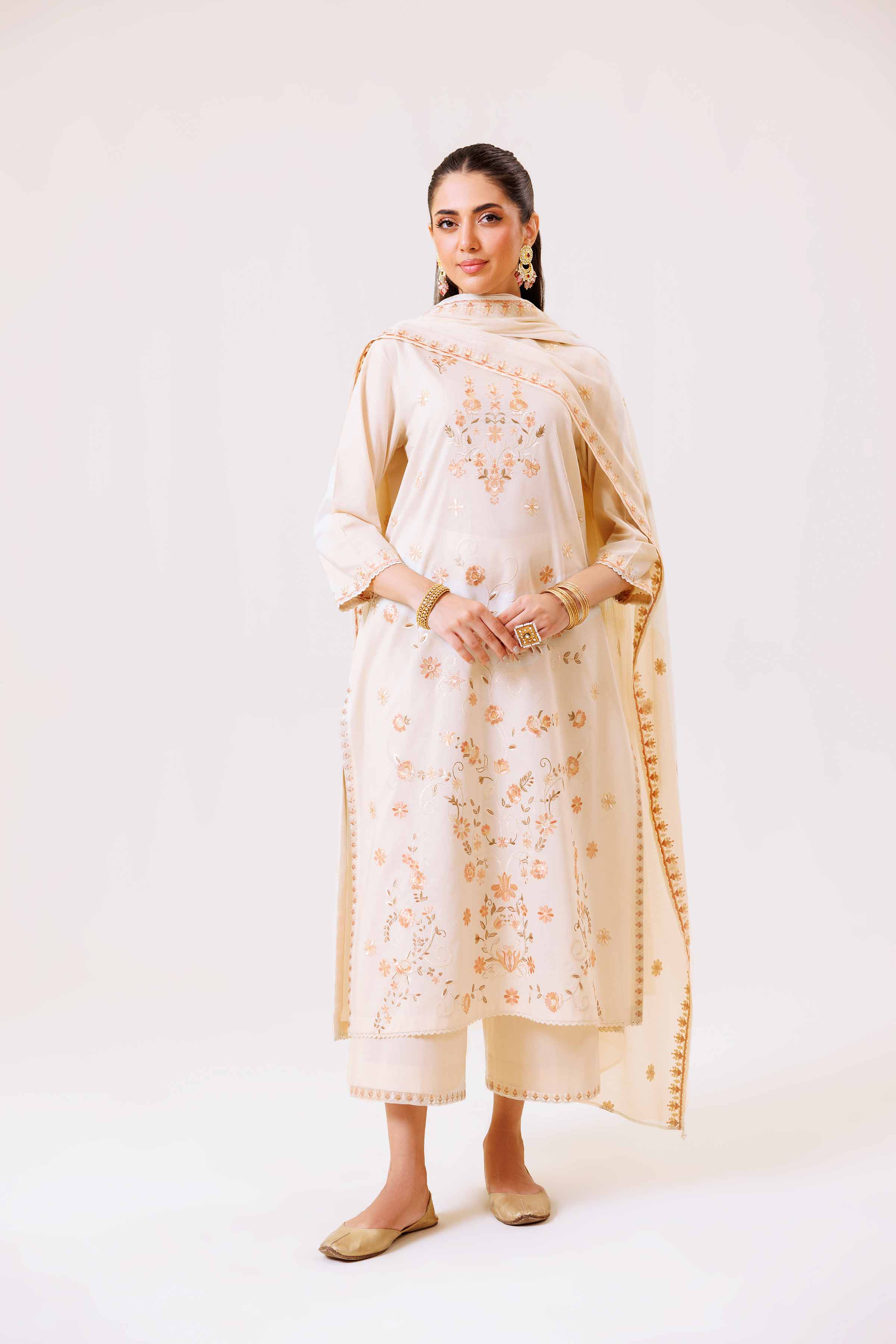 3 Piece - Embroidered Suit - KFS24-97