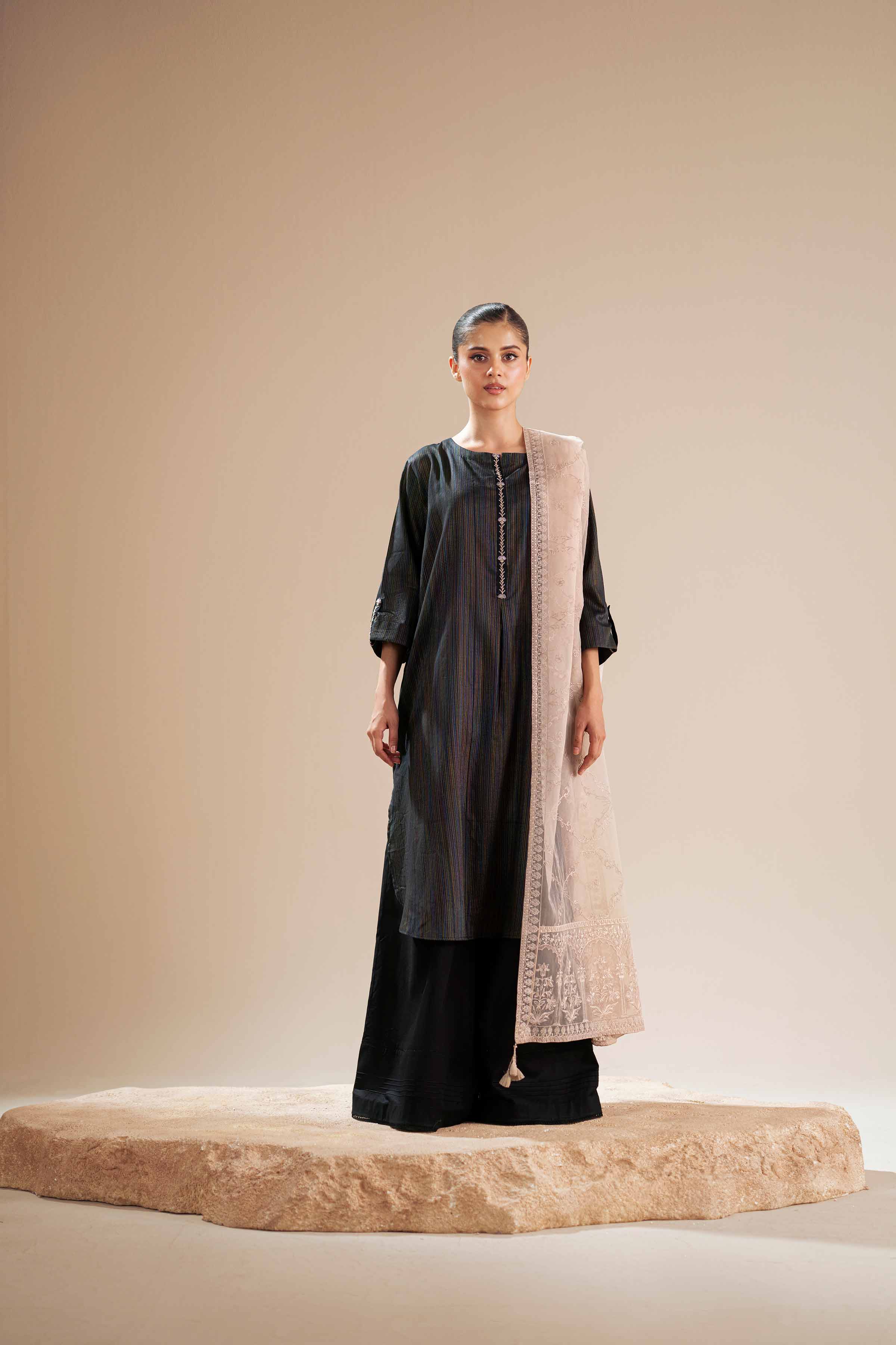 Embroidered Dupatta - KFS25-103